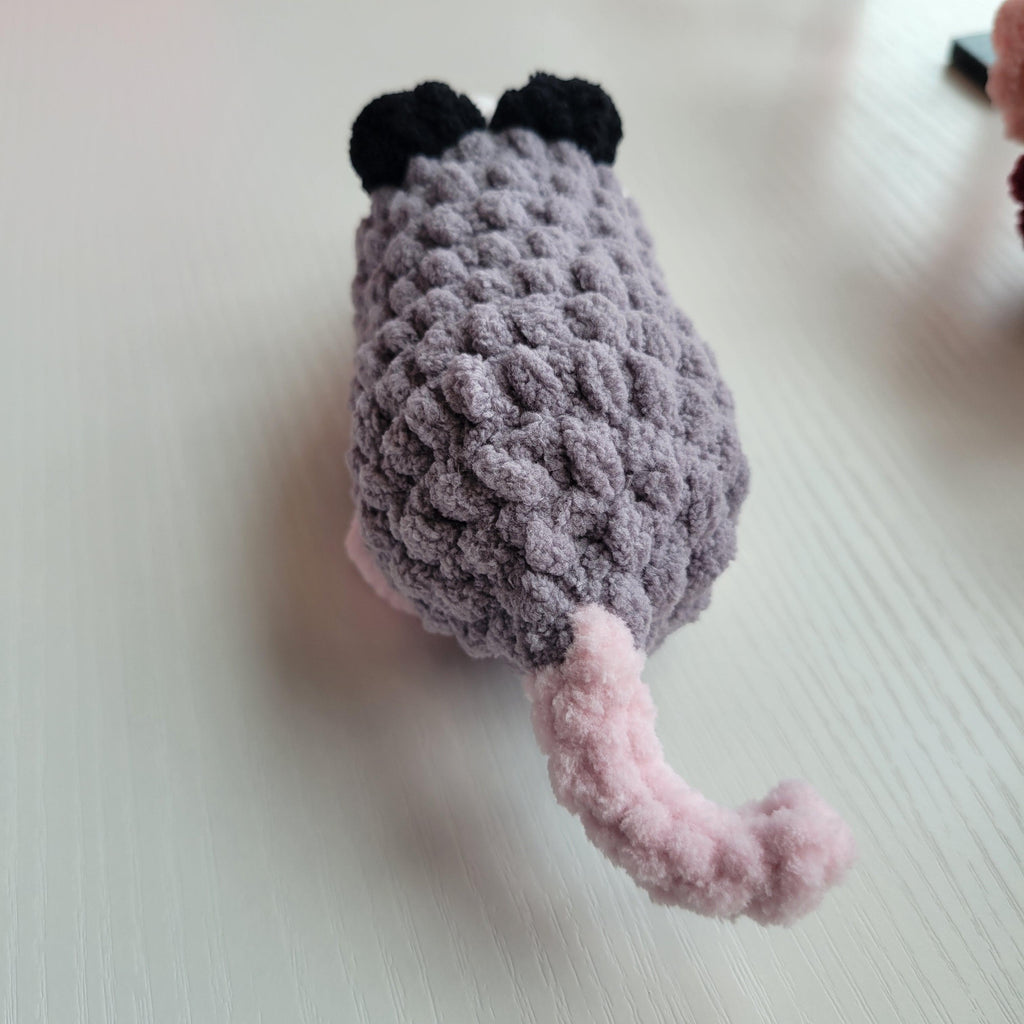 Crochet Opossum Plushie - Pocket-Sized - Amigurumi Plushy