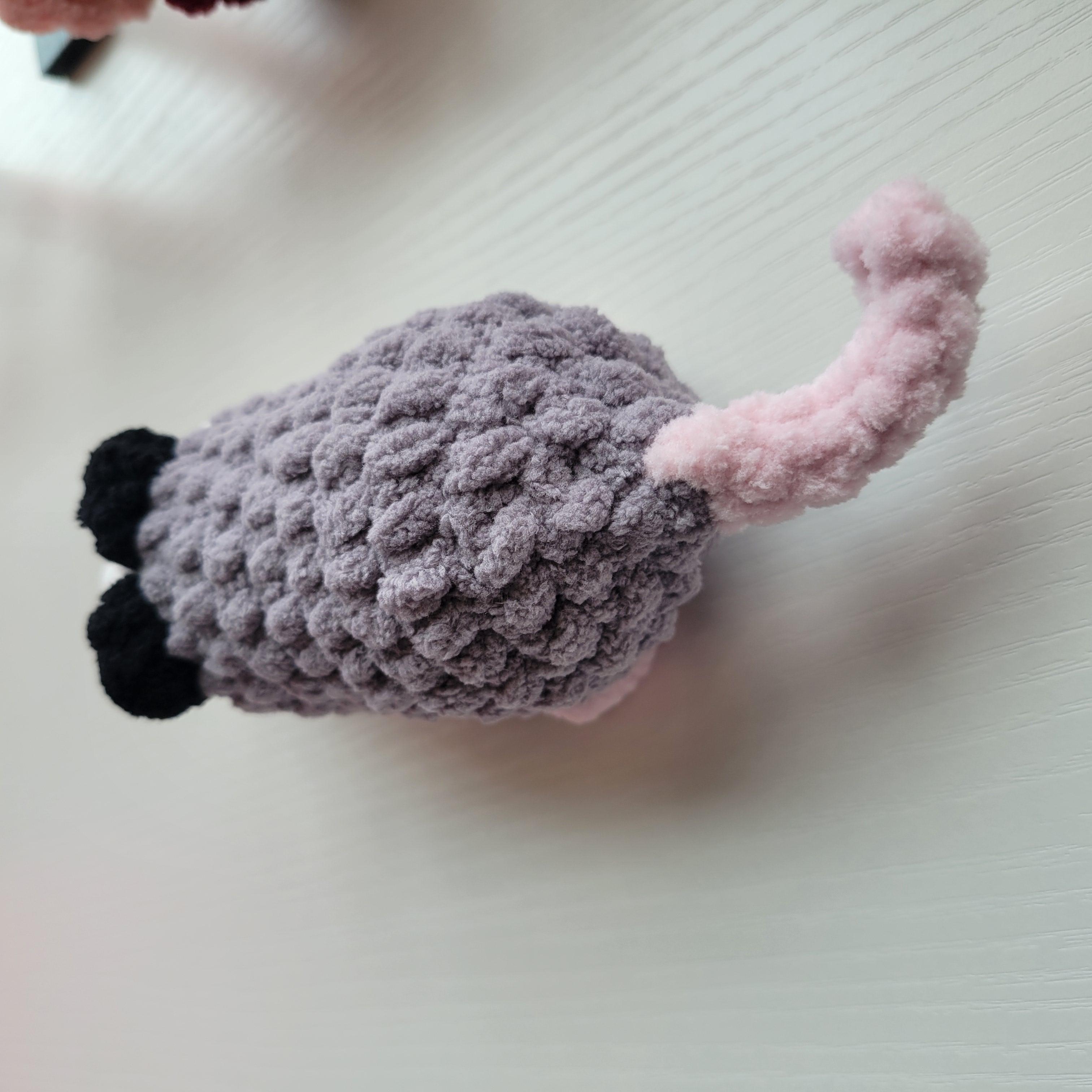 Crochet Opossum Plushie - Pocket-Sized - Amigurumi Plushy