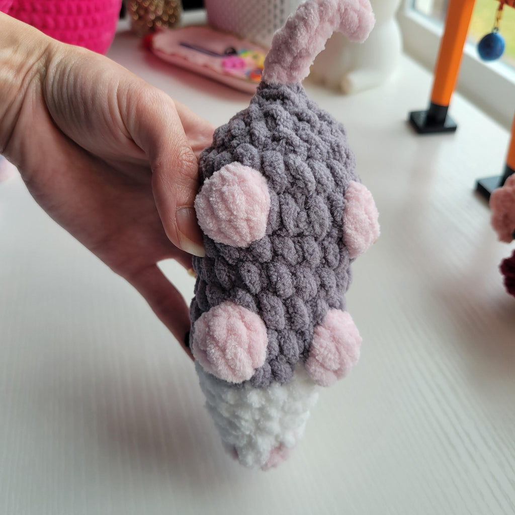 Crochet Opossum Plushie - Pocket-Sized - Amigurumi Plushy