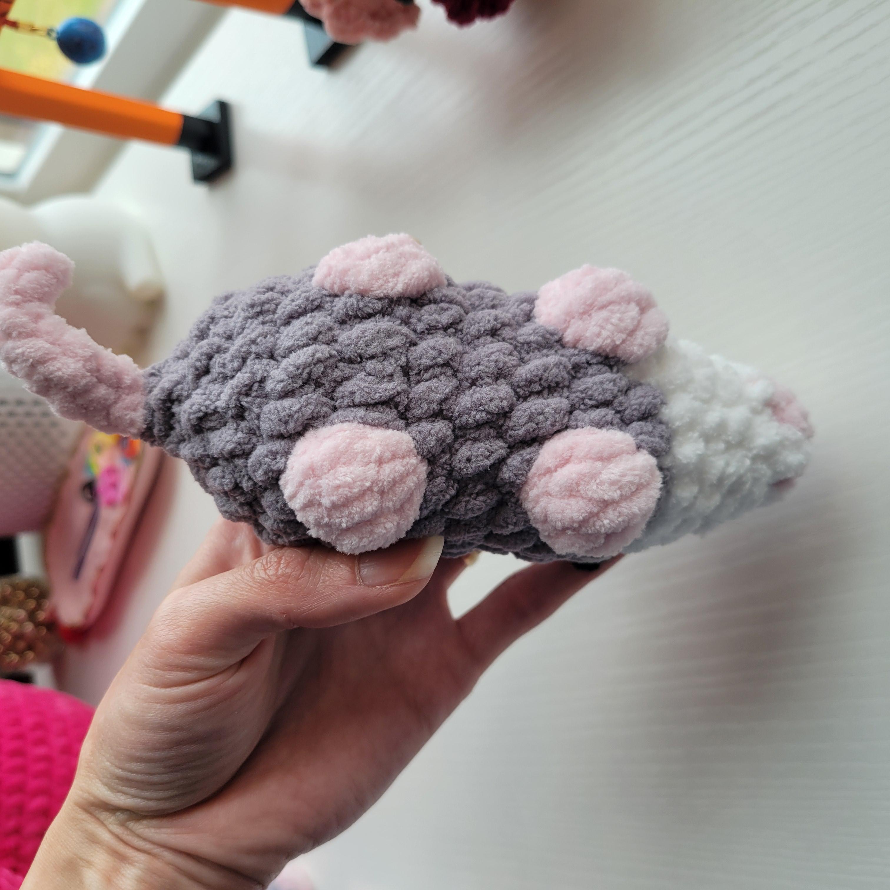 Crochet Opossum Plushie - Pocket-Sized - Amigurumi Plushy