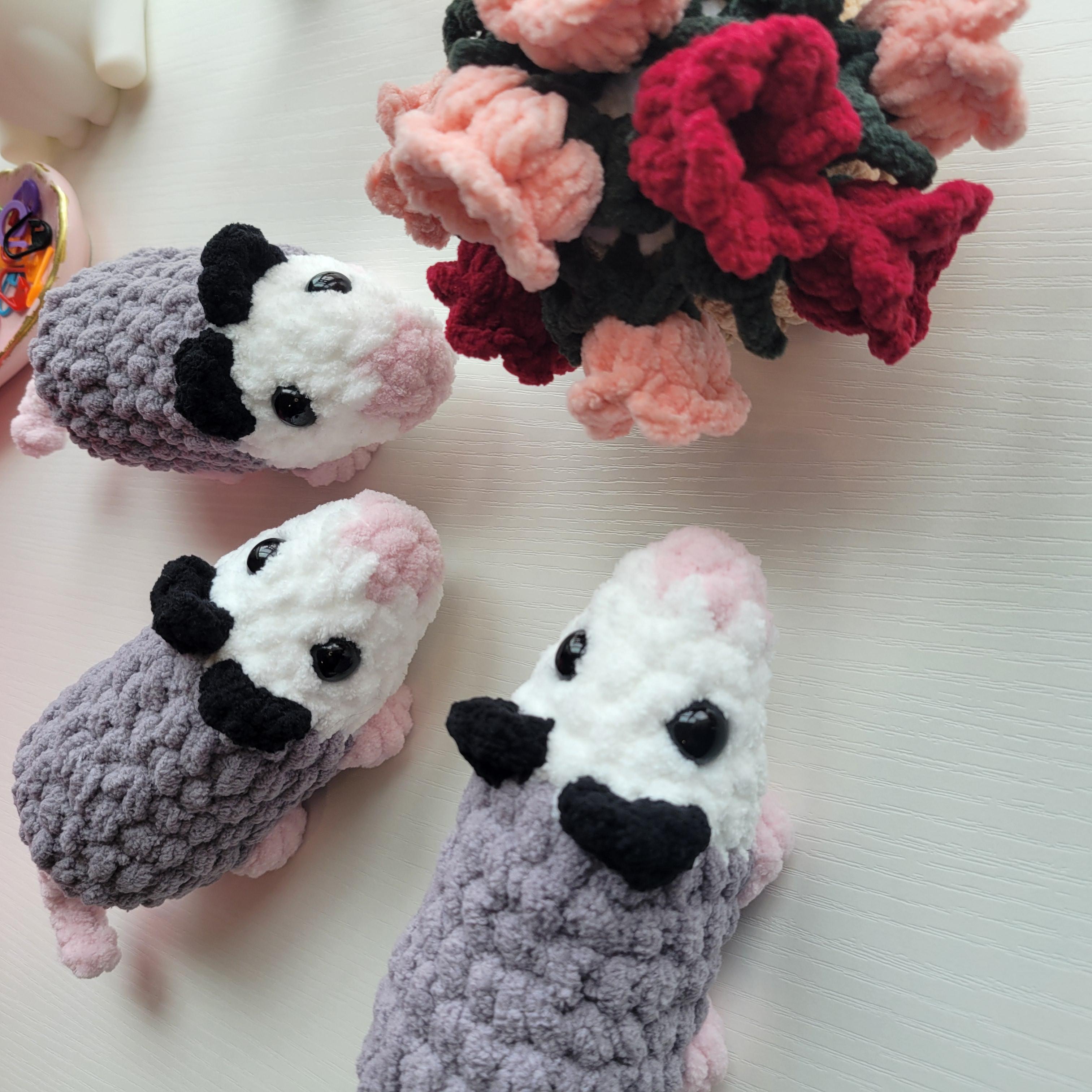 Crochet Opossum Plushie - Pocket-Sized - Amigurumi Plushy