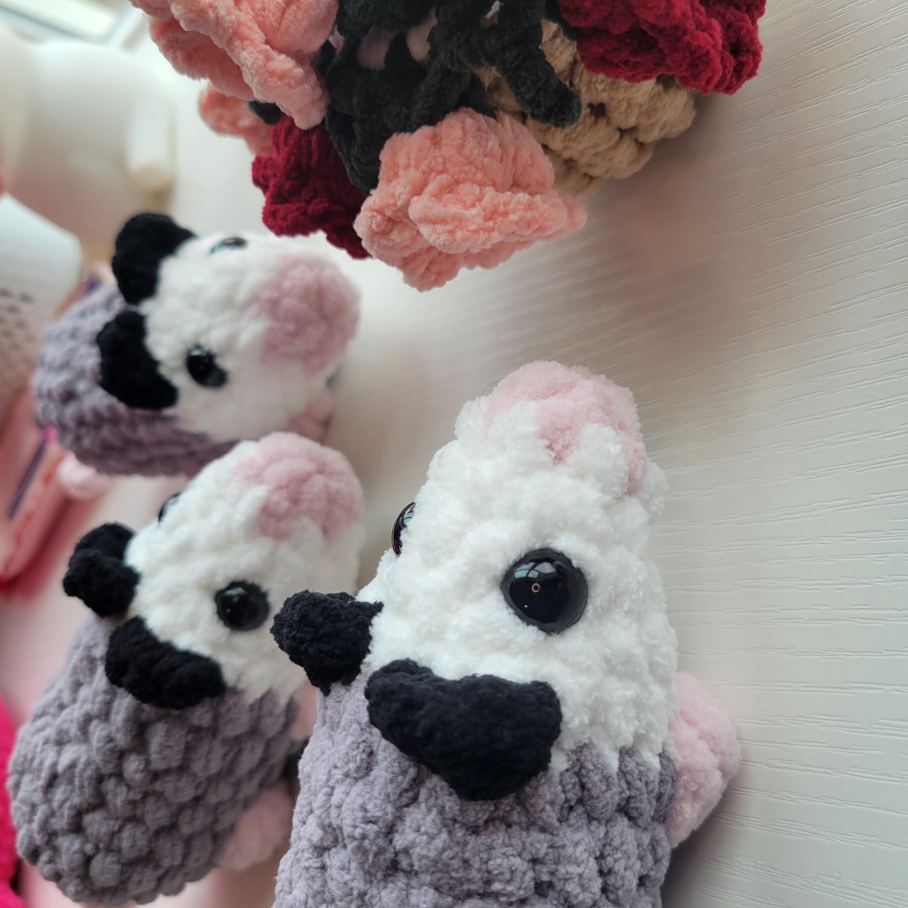 Crochet Opossum Plushie - Pocket-Sized - Amigurumi Plushy