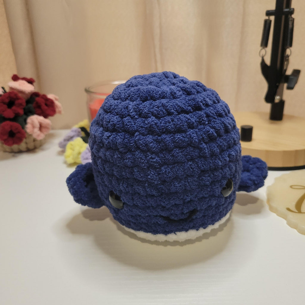 Crochet Fruit Whale Plushy - Amigurumi Toy - Kawaii Sea Animal & Food Plushie