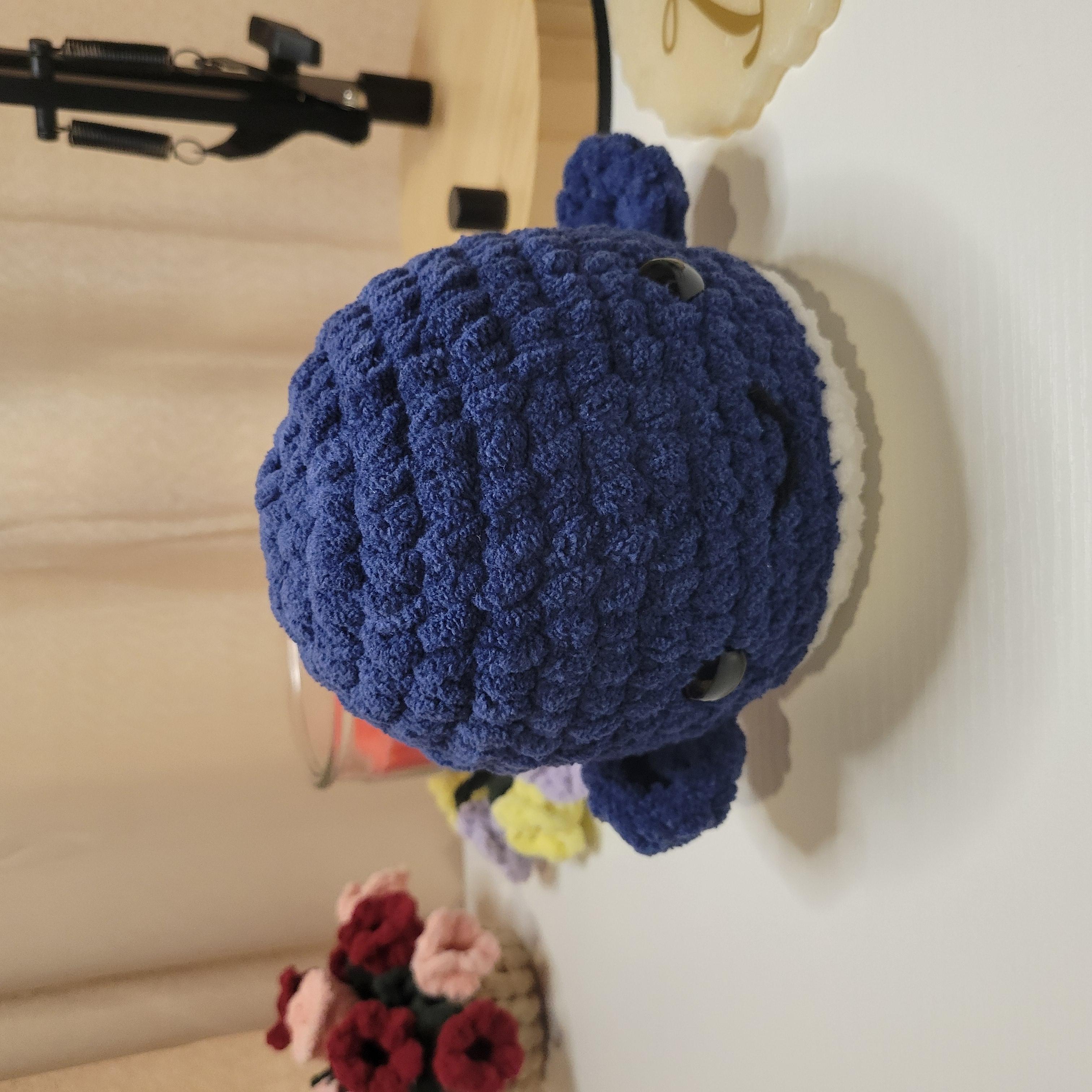 Crochet Fruit Whale Plushy - Amigurumi Toy - Kawaii Sea Animal & Food Plushie