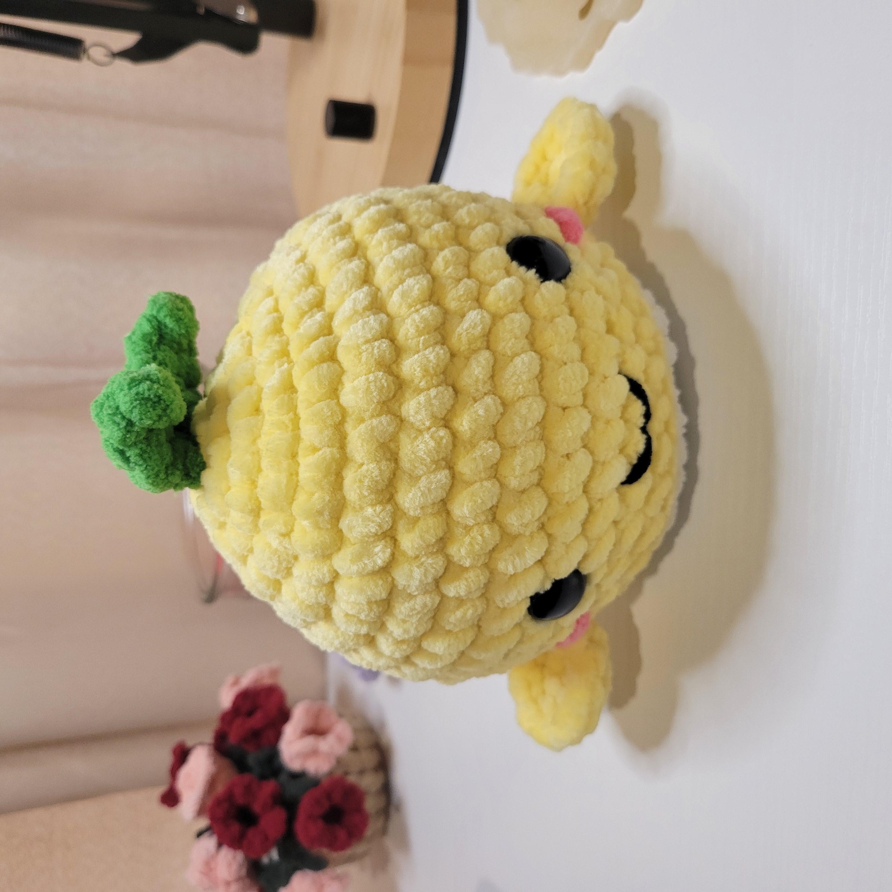 Crochet Fruit Whale Plushy - Amigurumi Toy - Kawaii Sea Animal & Food Plushie