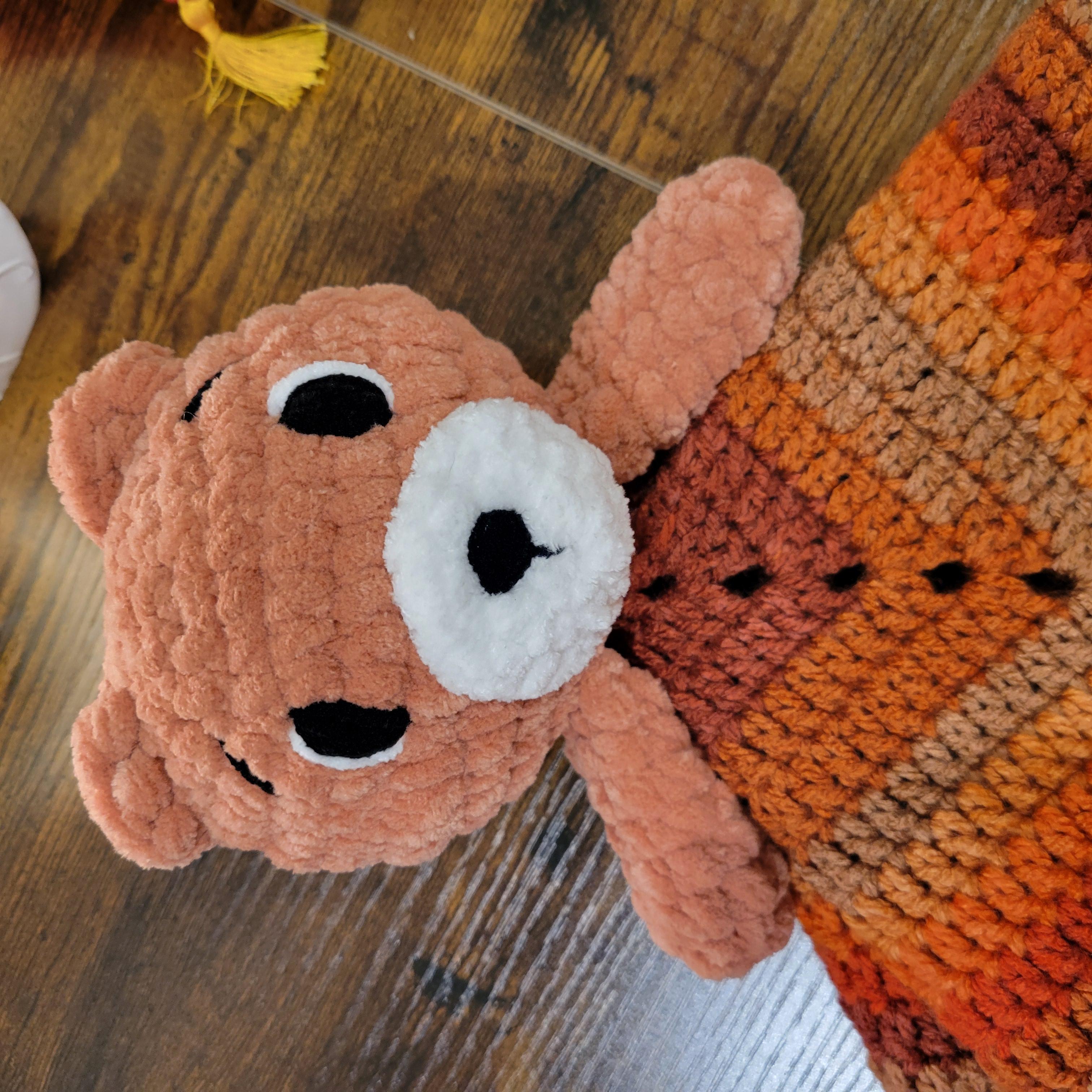 Baby Bear Lovey Blanket Crochet Pattern - Beginner Friendly Digital PDF Download