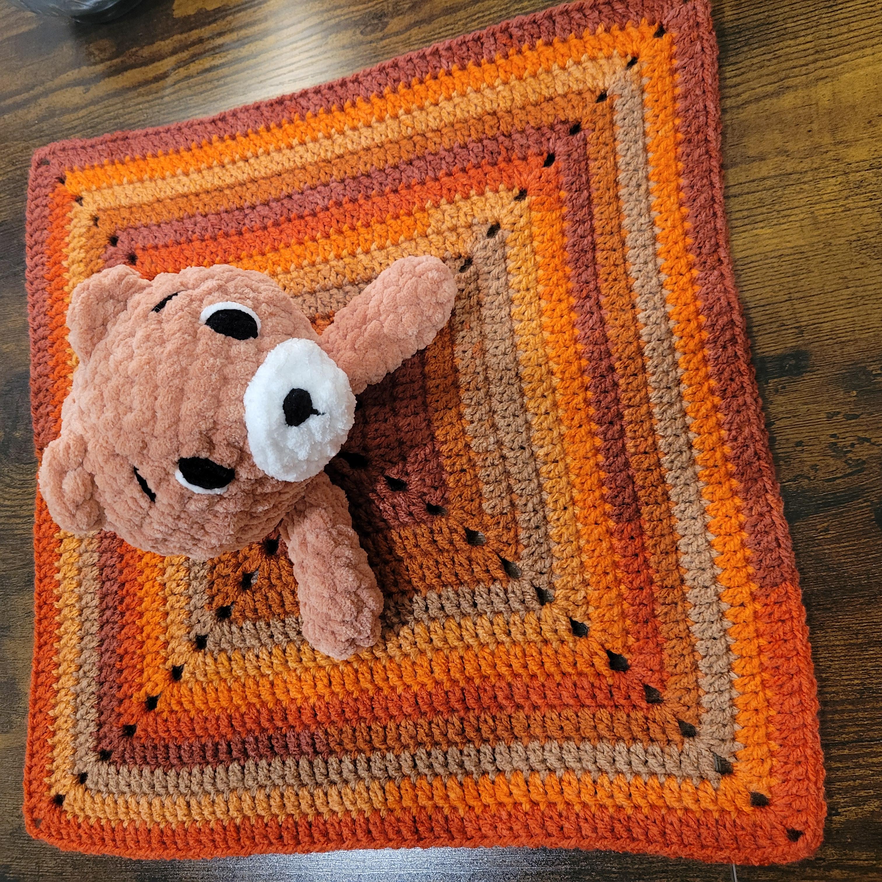 Baby Bear Lovey Blanket Crochet Pattern - Beginner Friendly Digital PDF Download