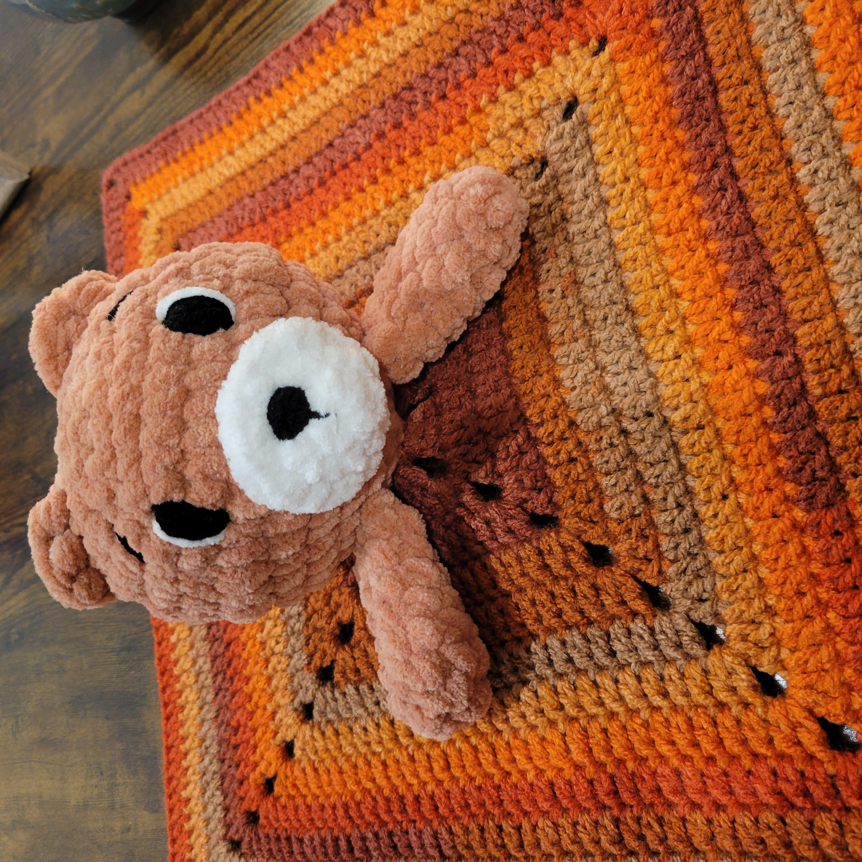 Baby Bear Lovey Blanket Crochet Pattern - Beginner Friendly Digital PDF Download