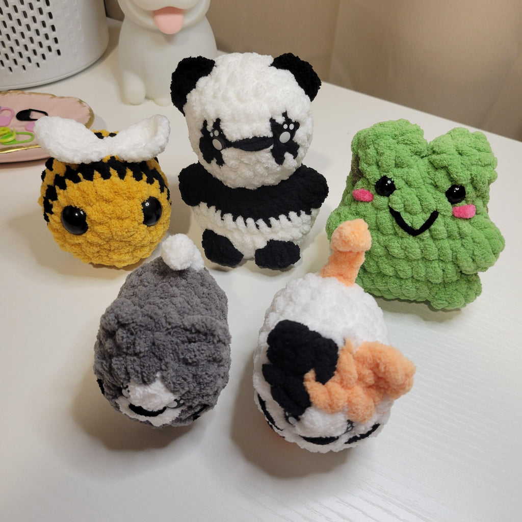 Mini Chubby Friends Pattern Bundle - 5 in 1 PDF Blueprint - DIY Amigurumi Crochet Pattern