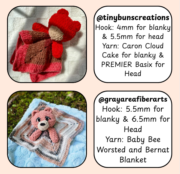 Baby Bear Lovey Blanket Crochet Pattern - Beginner Friendly Digital PDF Download