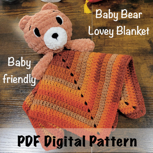 Baby Bear Lovey Blanket Crochet Pattern - Beginner Friendly Digital PDF Download