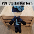 Crochet Digital Pattern for Blue Girl, Amigurumi Plush Doll PDF, DIY Project, Digital Download