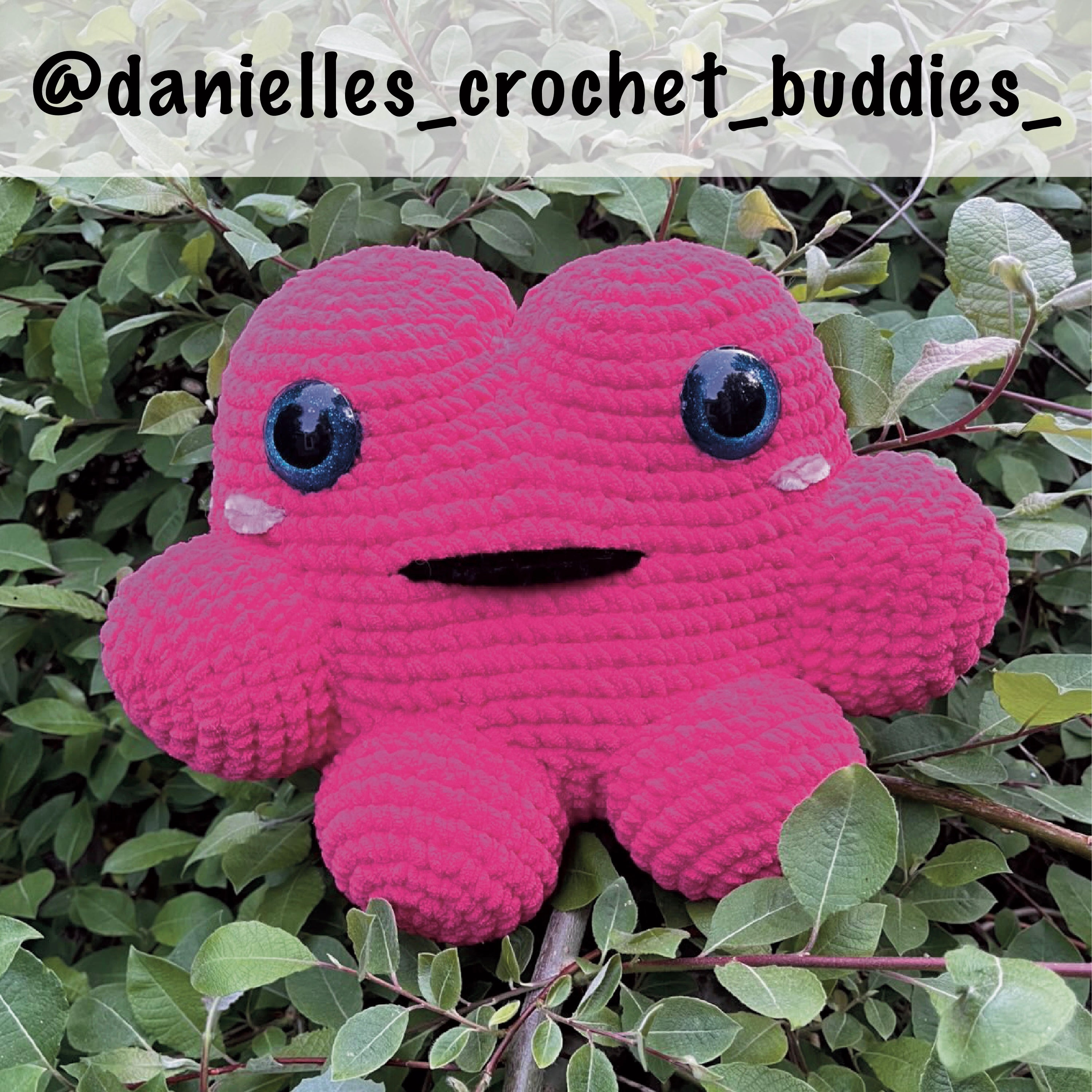 Lilly the Big Pink Frog Pillow • Crochet Pattern Digital PDF Blueprint