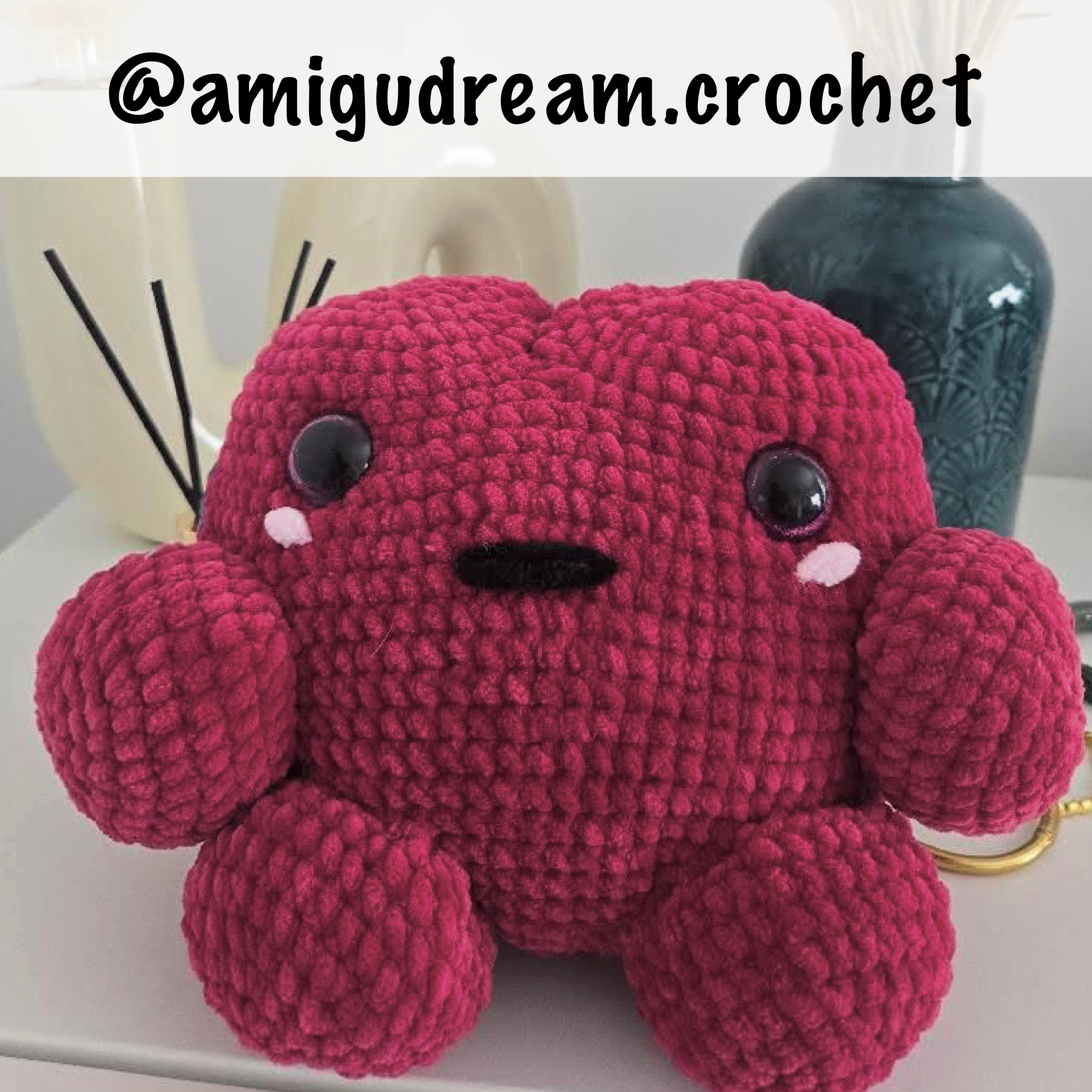 Lilly the Big Pink Frog Pillow • Crochet Pattern Digital PDF Blueprint