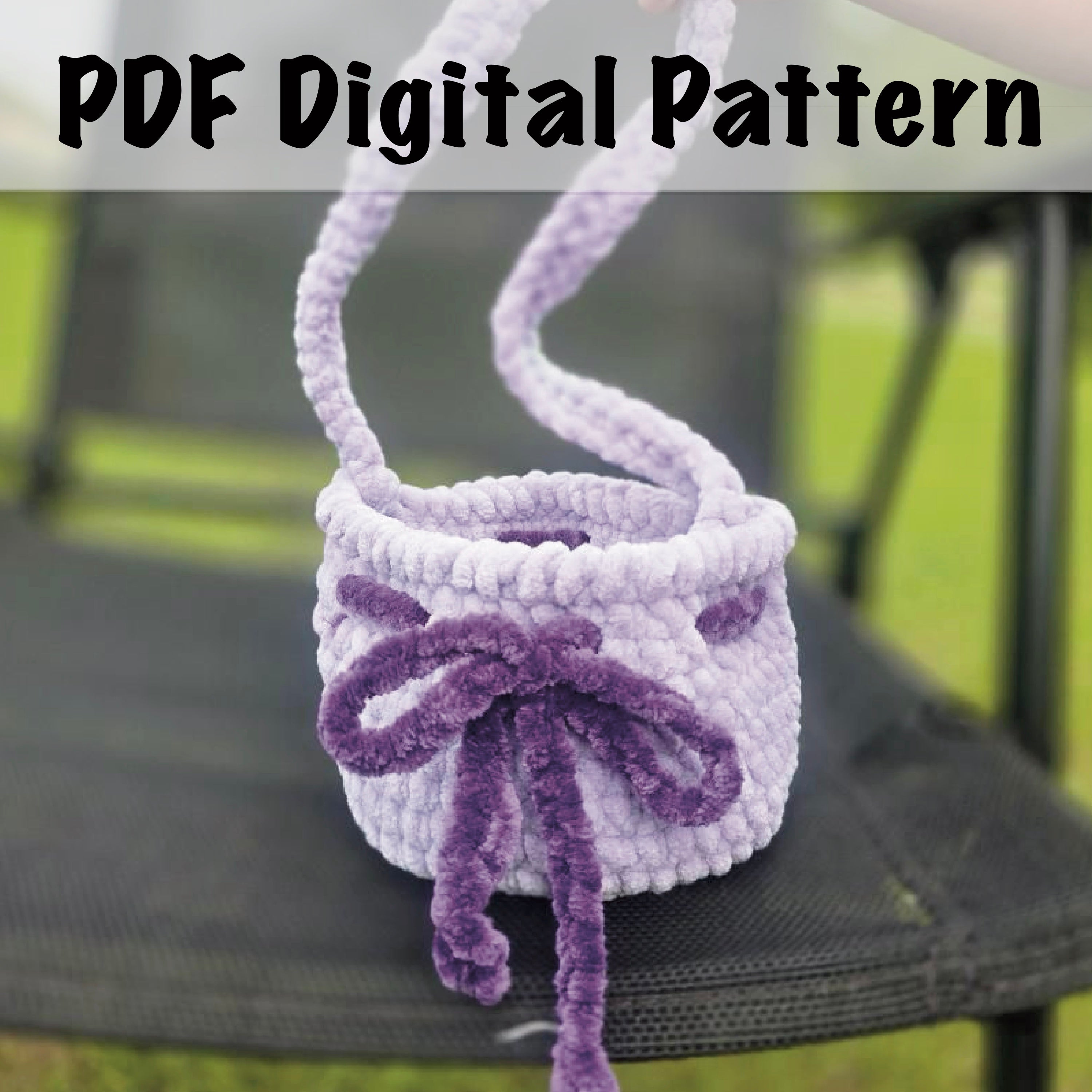 Crochet Basket Pattern: Easy DIY Easter Basket with Bow Design (PDF Digital Download)