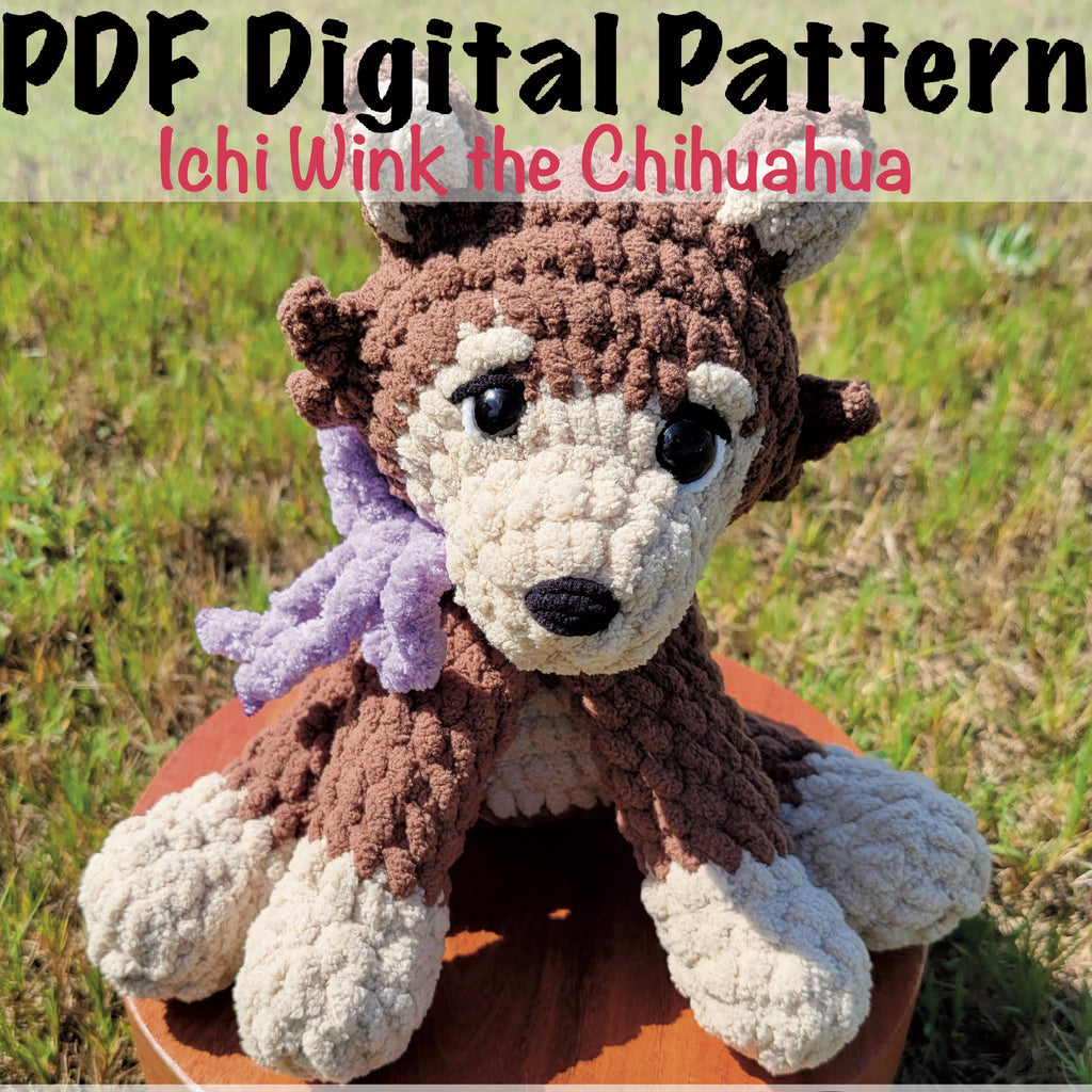 Ichi Wink the Chihuahua Crochet Pattern - PDF Digital Download - Amigurumi Blueprint