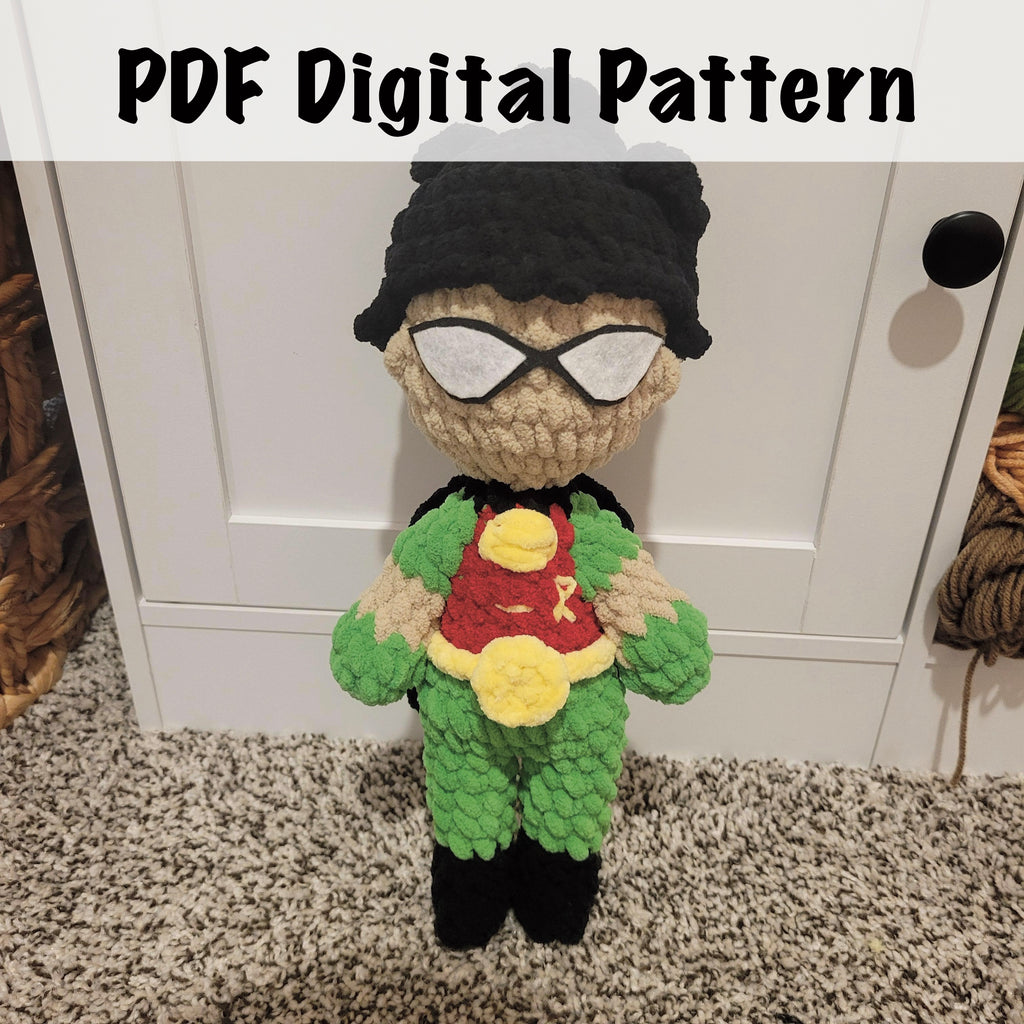 Sidekick Boy Amigurumi Crochet Pattern - Chibi Superhero Plush PDF Download