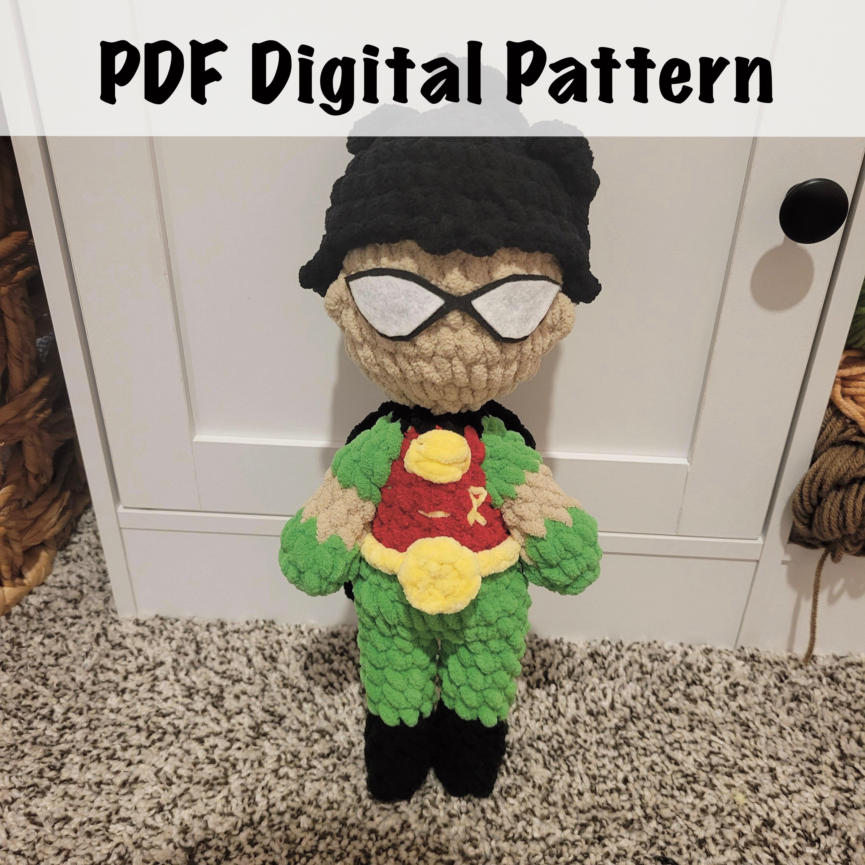 Sidekick Boy Amigurumi Crochet Pattern - Chibi Superhero Plush PDF Download