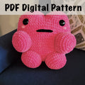 Lilly the Big Pink Frog Pillow • Crochet Pattern Digital PDF Blueprint