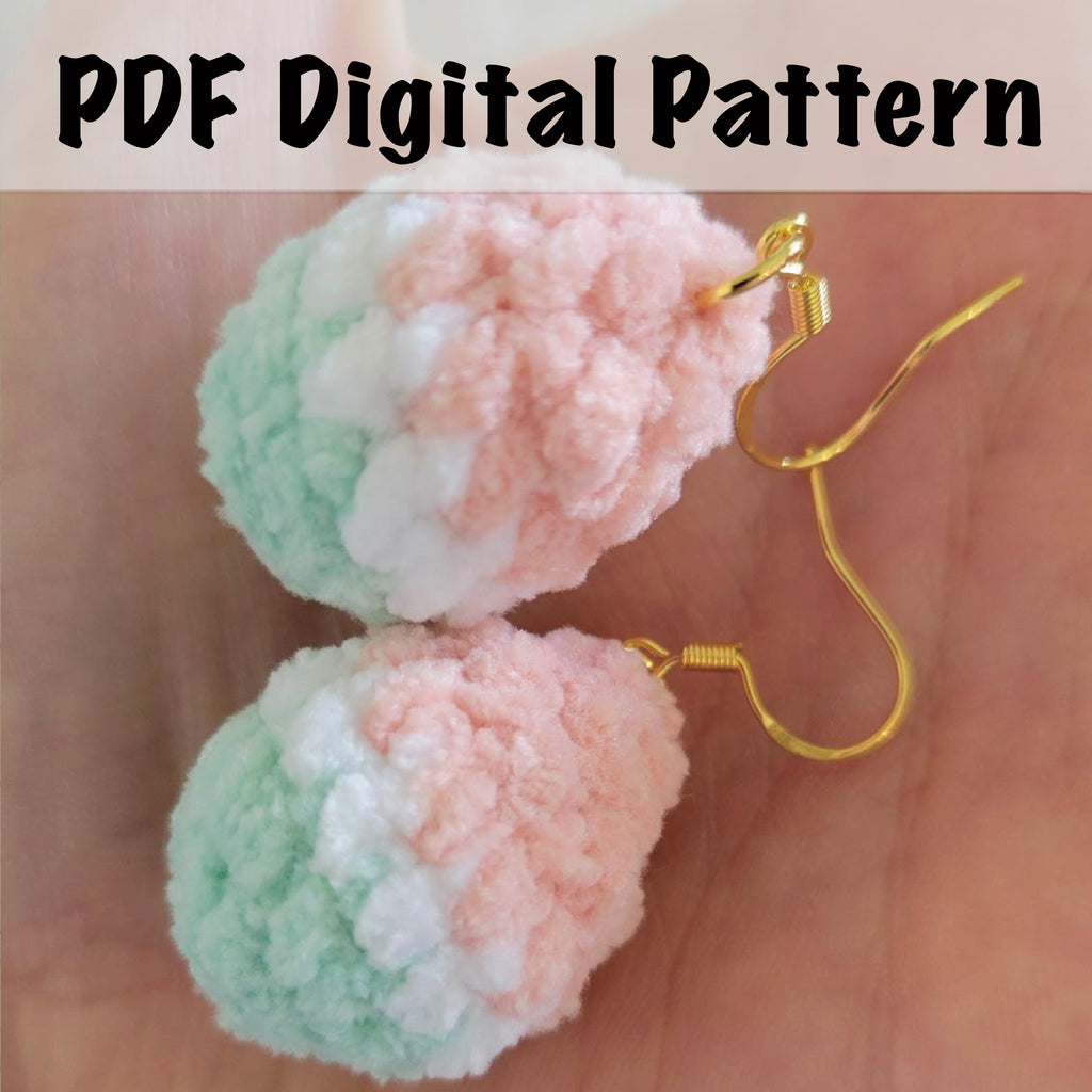 Easter Egg Earrings Crochet Pattern, Mini Amigurumi DIY (PDF Download)