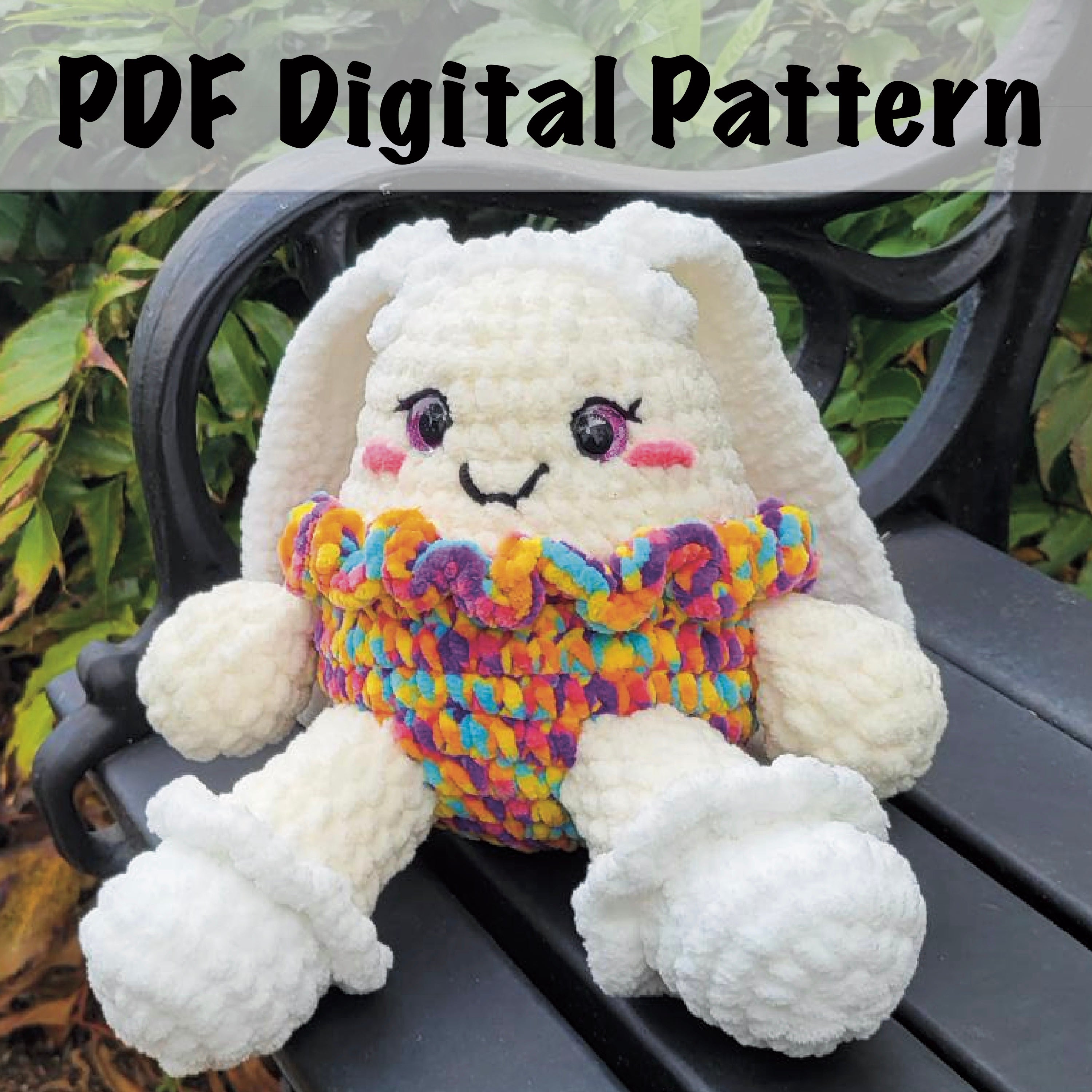 Crochet Pattern for Pompom the Easter Egg in Bunny Costume - Amigurumi DIY (PDF Download)
