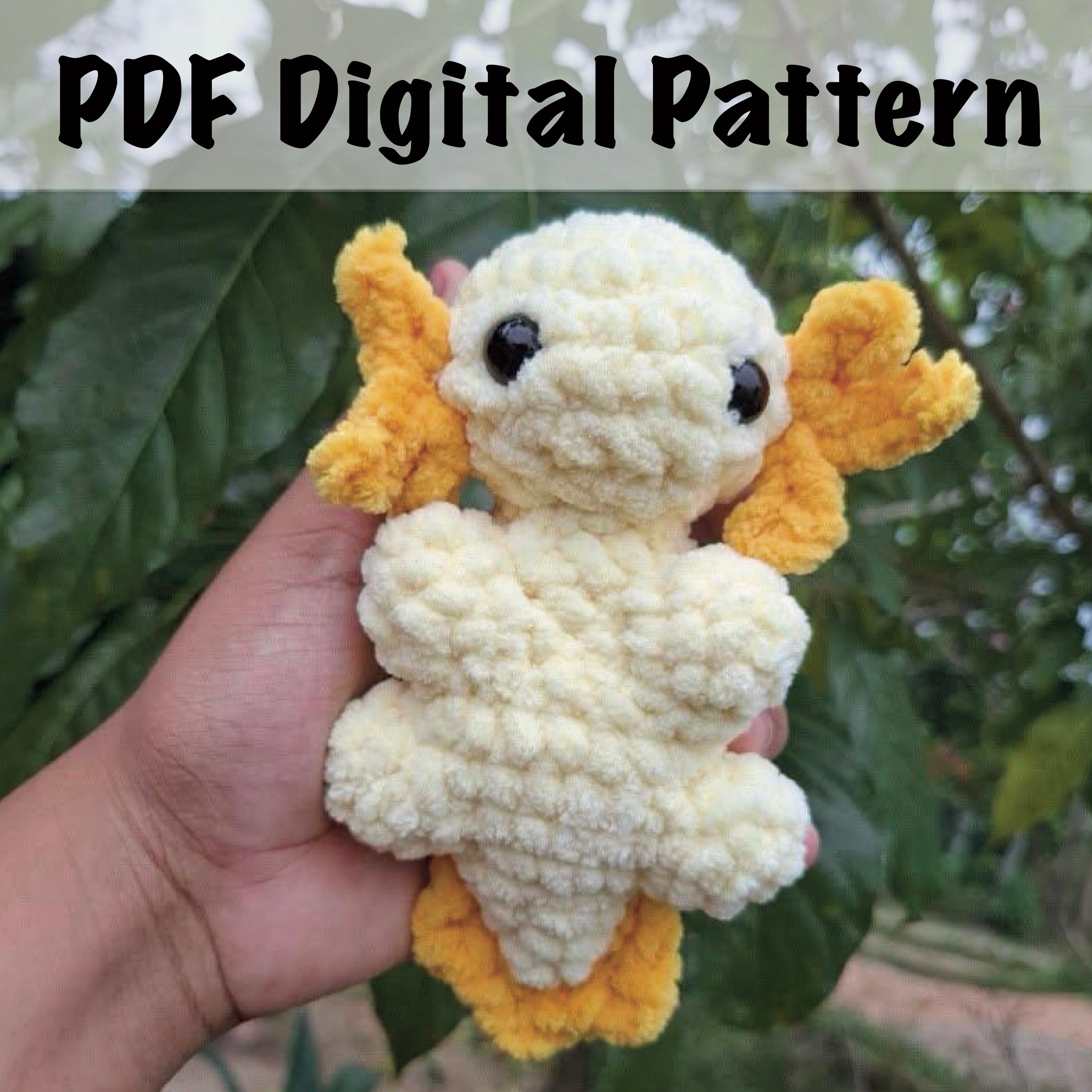 Crochet Axolotl Pattern: Beginner Amigurumi DIY Plush Toy (PDF Digital Download)
