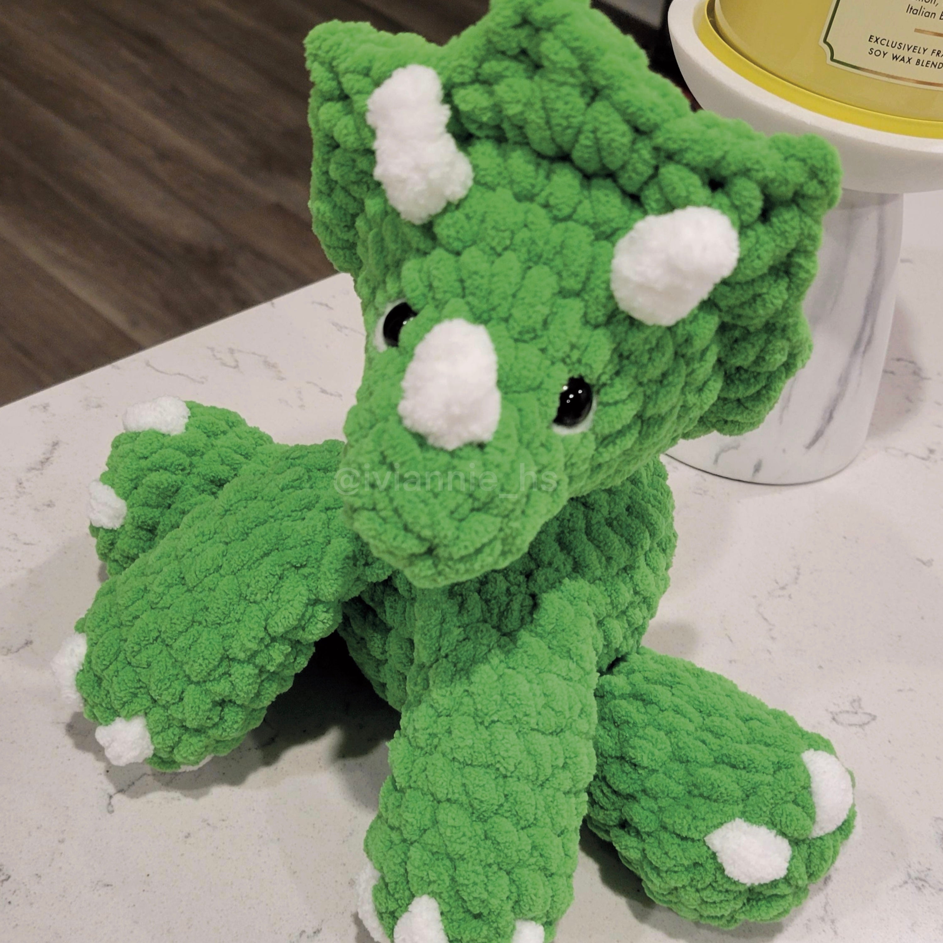 Triceratops Crochet Pattern, Amigurumi Dinosaur PDF, Plushie DIY (Digital Download)