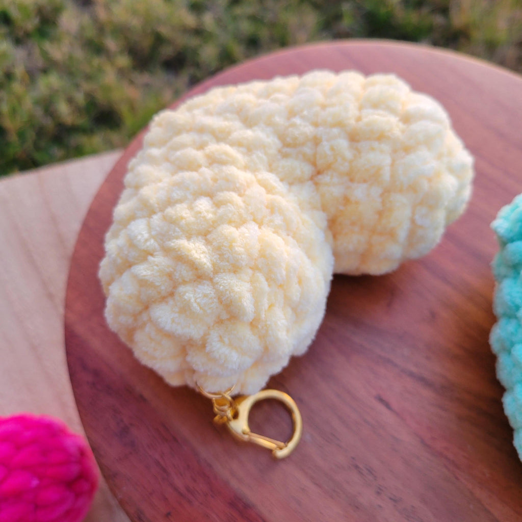 Crochet Heart Keychain, Amigurumi Backpack Charm, Kawaii Accessory Gift