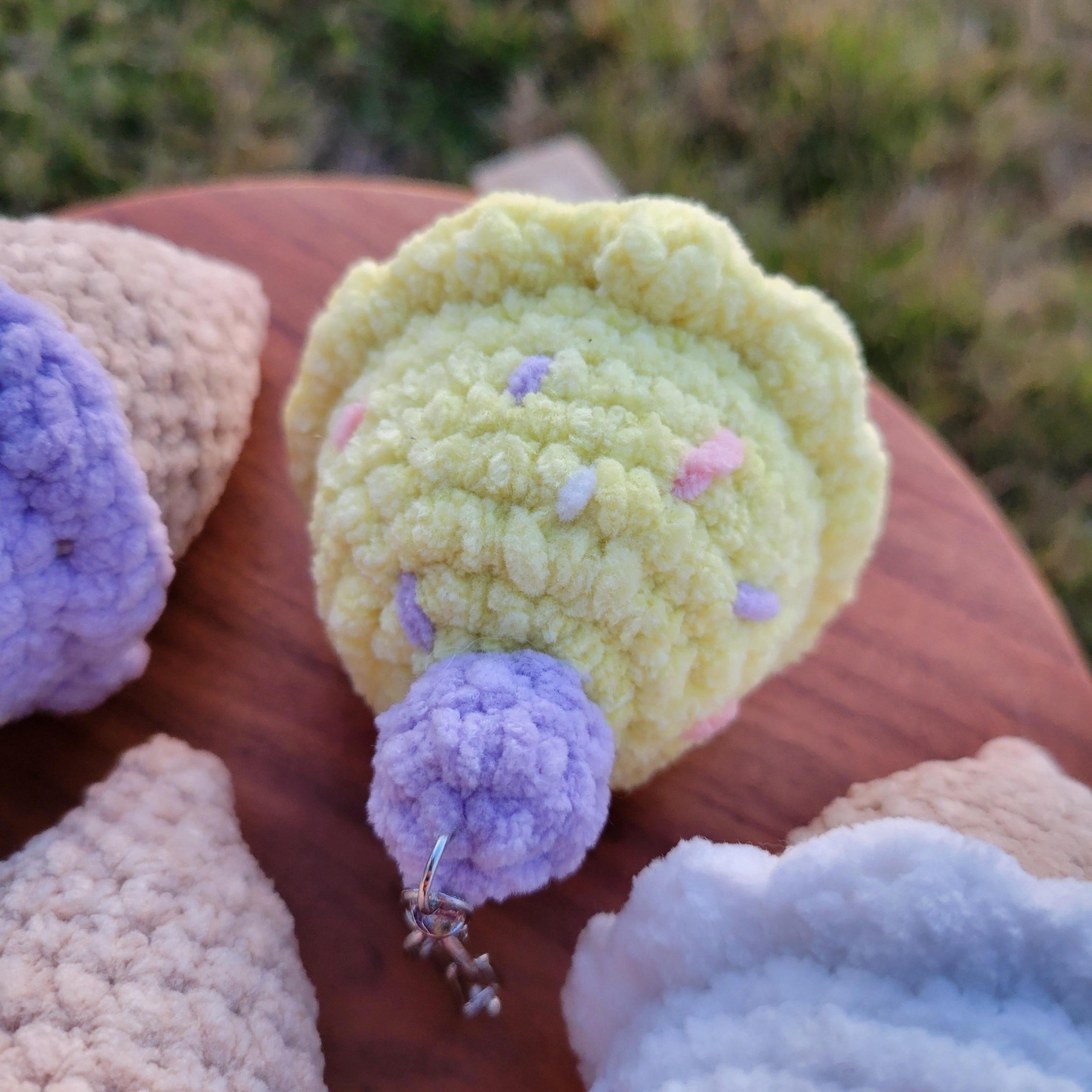 Crochet Ice Cream Keychain - Amigurumi Backpack Accessory - Plushie Charm Gift