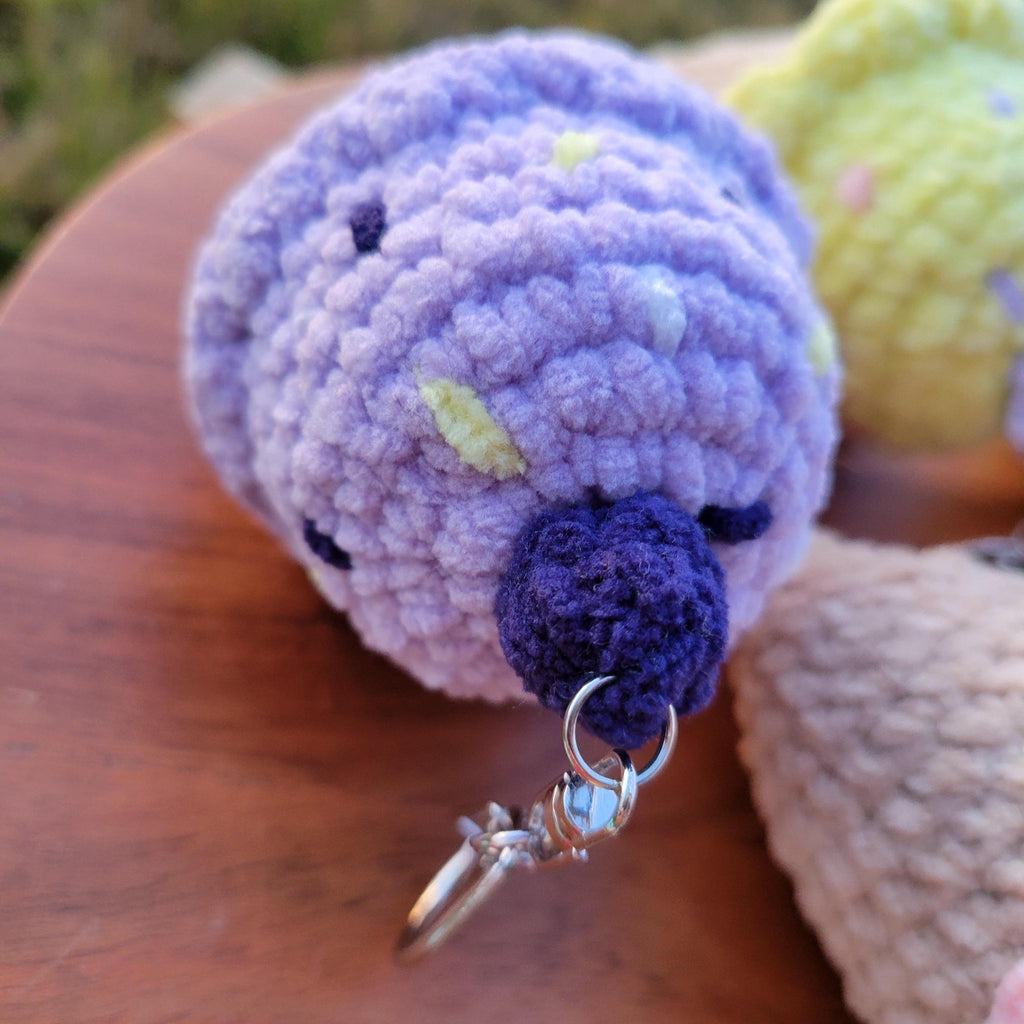 Crochet Ice Cream Keychain - Amigurumi Backpack Accessory - Plushie Charm Gift