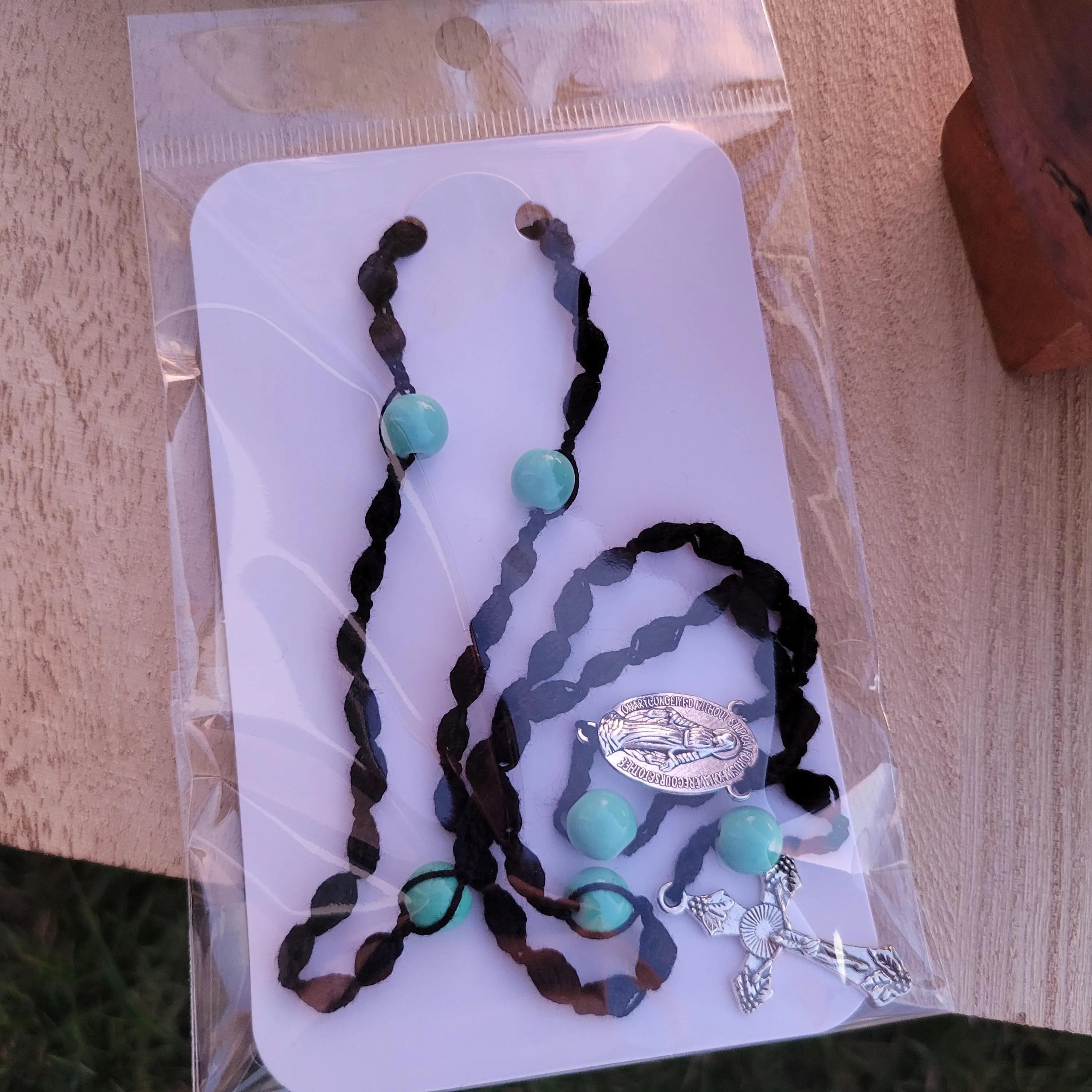 Handmade Crochet Rosary - Egyptian Cotton Prayer Beads - Catholic Gift - Travel Crucifix