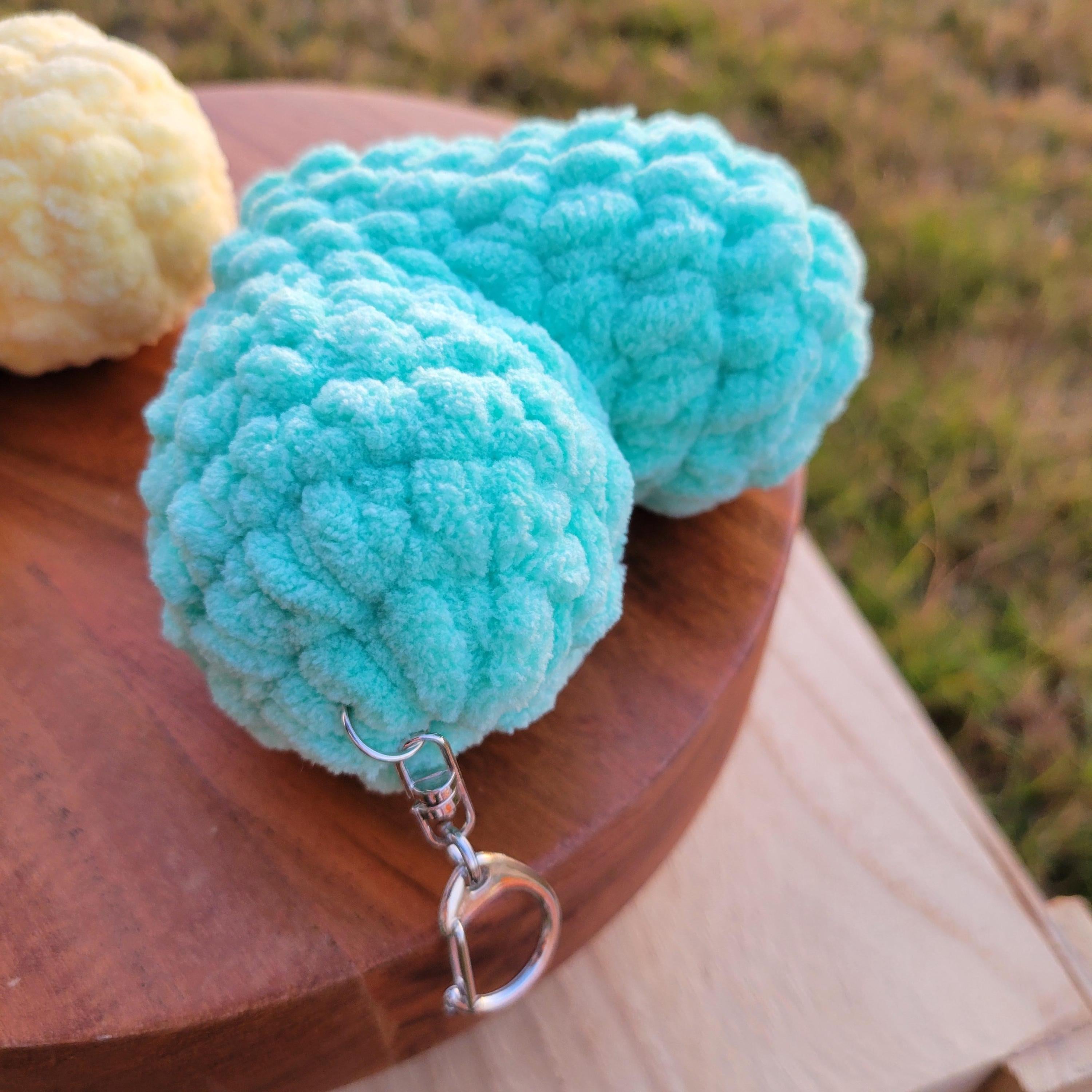 Crochet Heart Keychain, Amigurumi Backpack Charm, Kawaii Accessory Gift