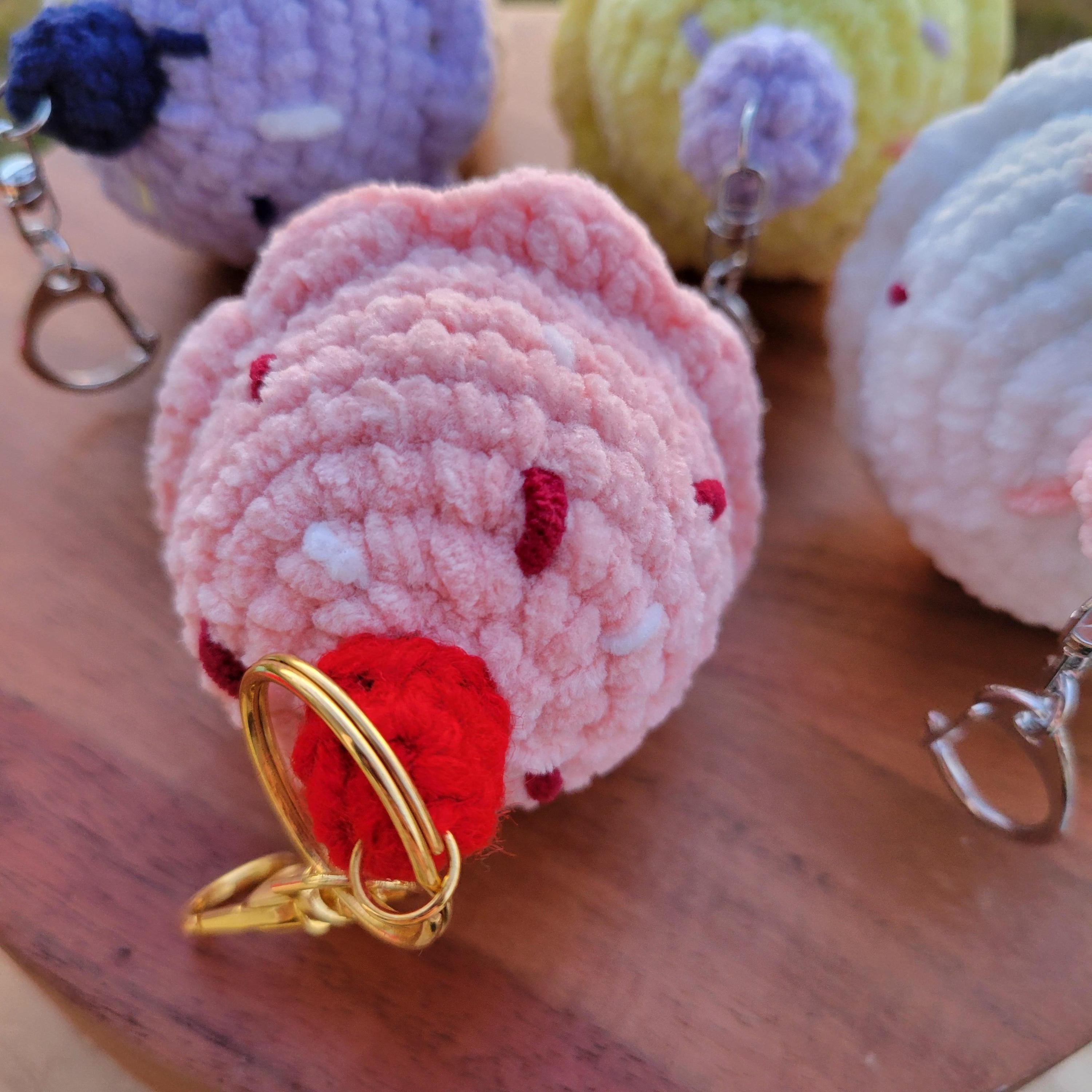 Crochet Ice Cream Keychain - Amigurumi Backpack Accessory - Plushie Charm Gift