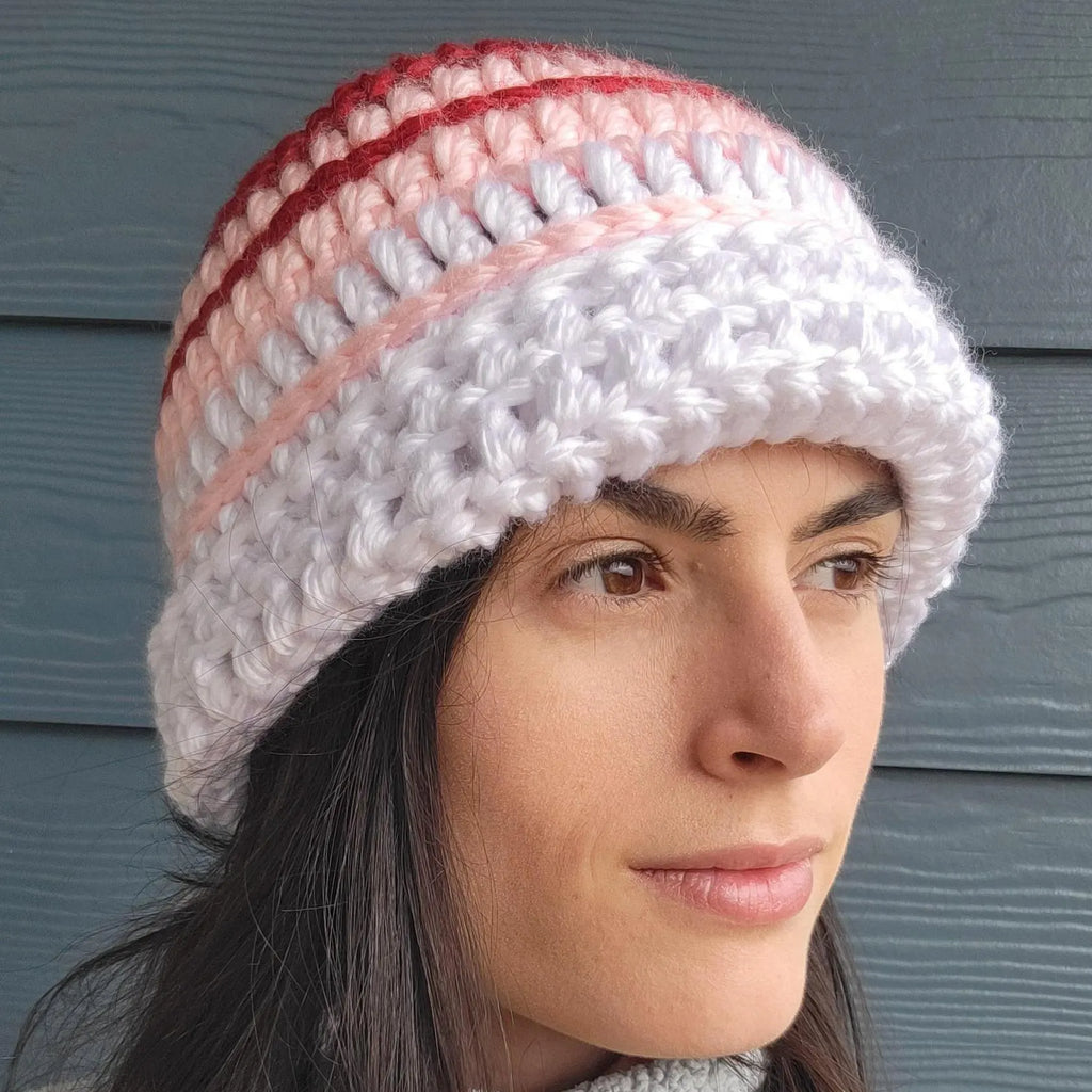 Chunky Knit Crochet Beanie – Warm Acrylic Winter Hat for Her