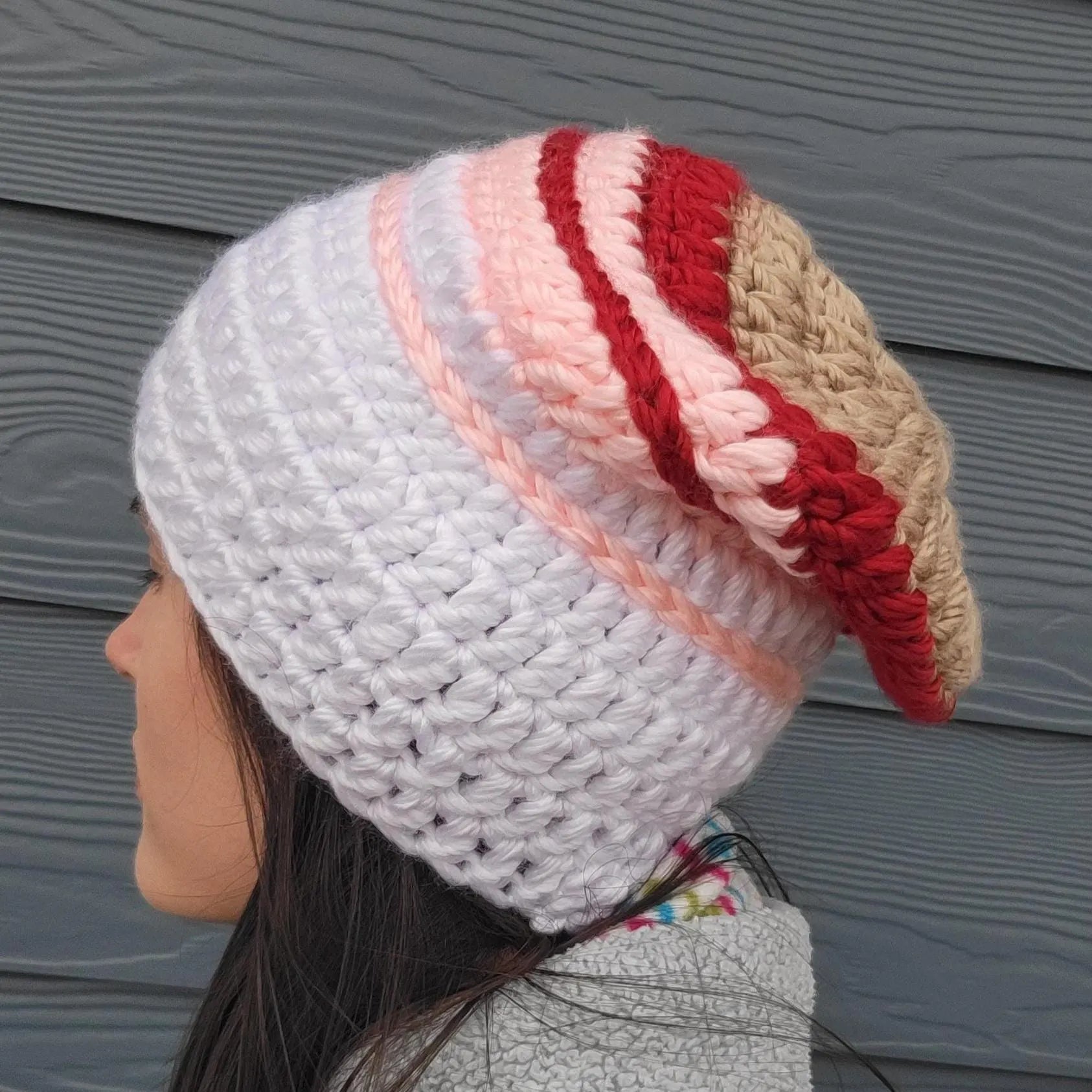 Chunky Knit Crochet Beanie – Warm Acrylic Winter Hat for Her