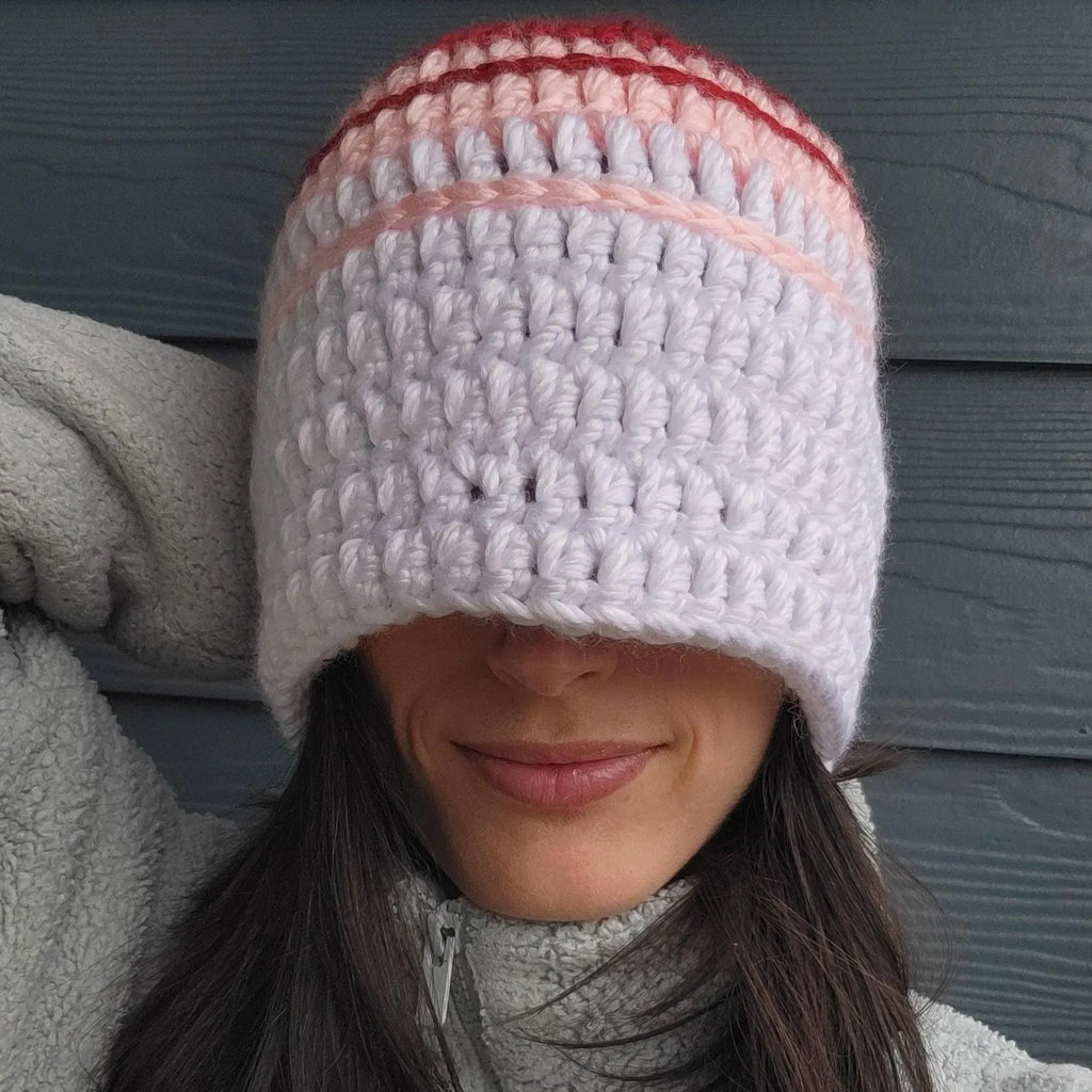 Chunky Knit Crochet Beanie – Warm Acrylic Winter Hat for Her