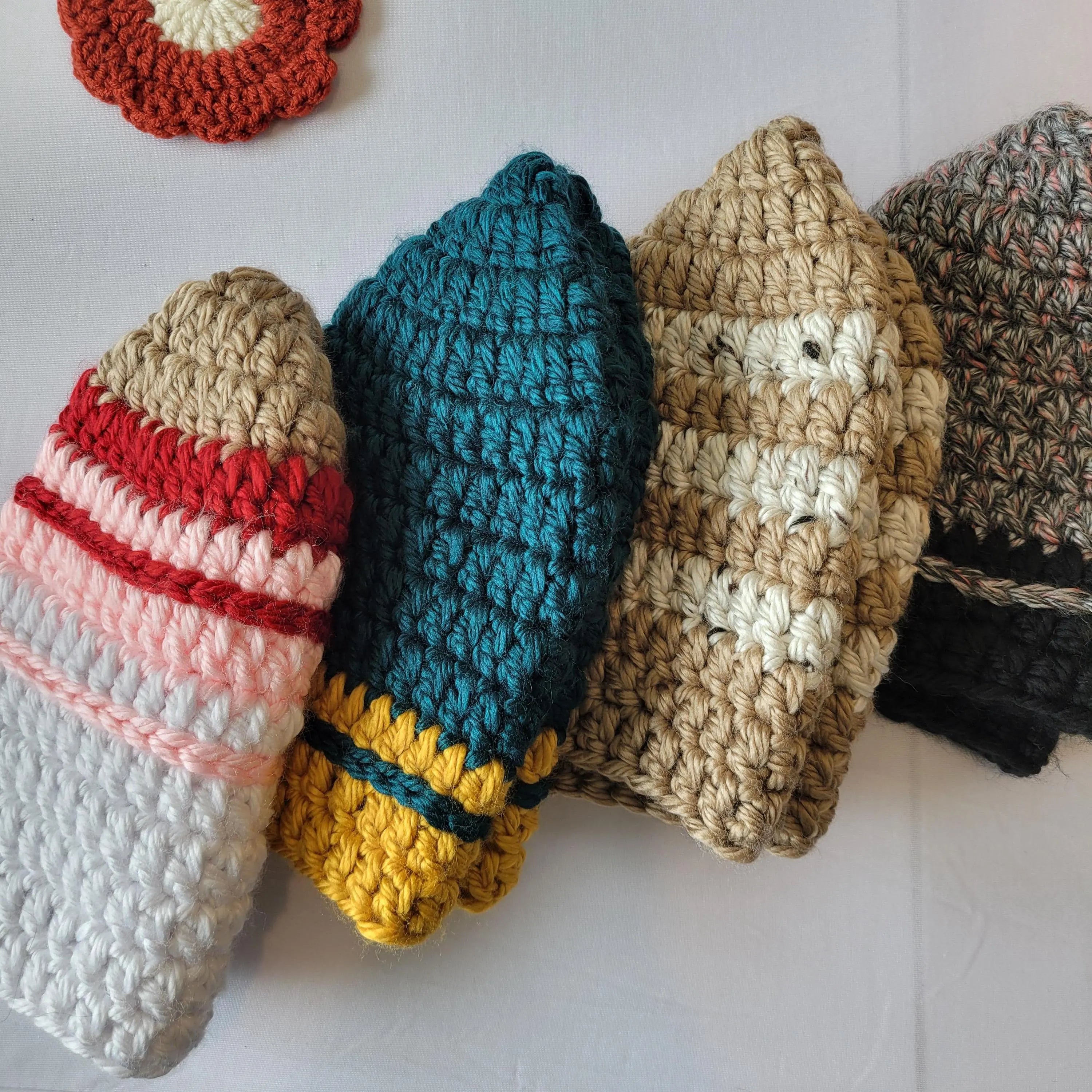 Chunky Knit Crochet Beanie – Warm Acrylic Winter Hat for Her