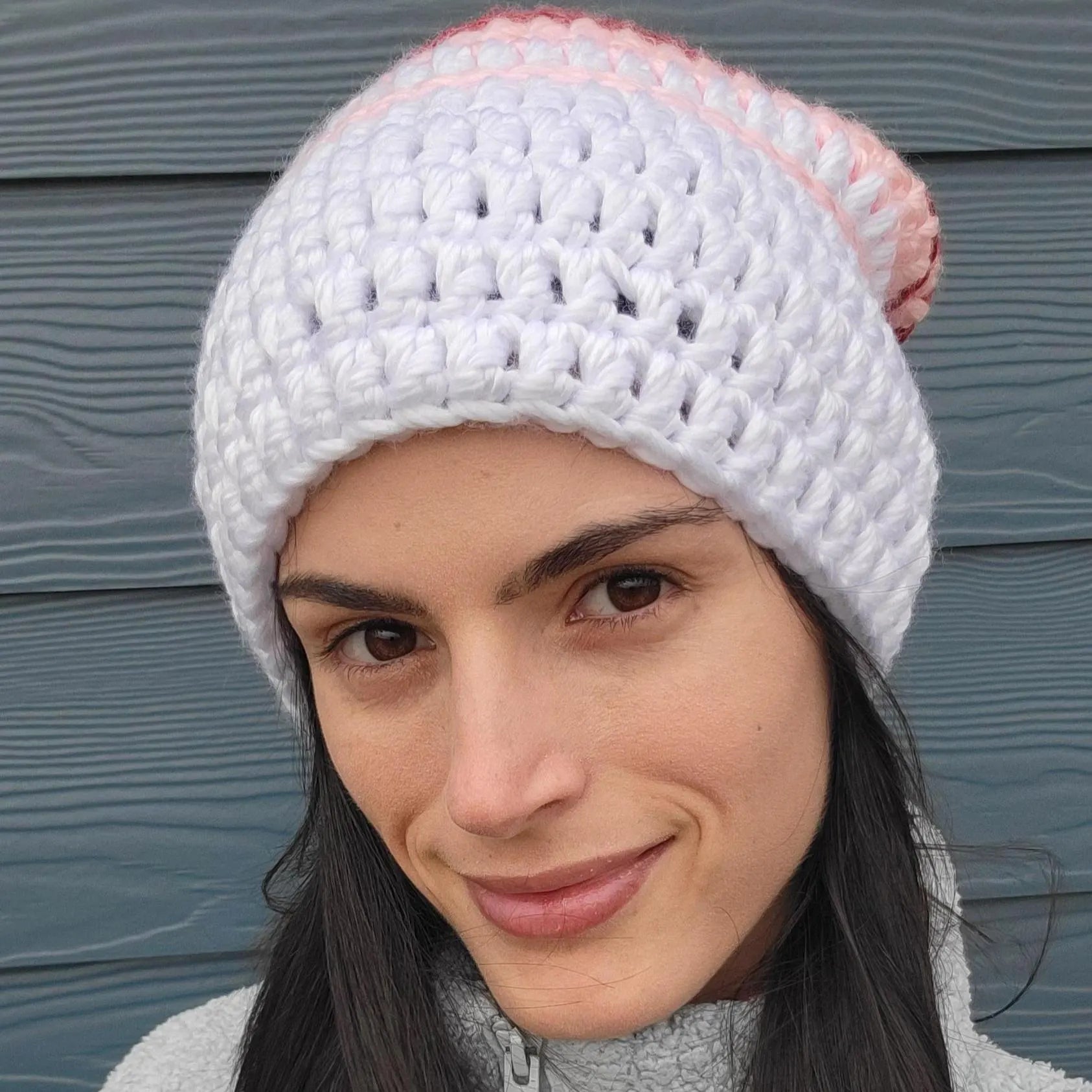 Chunky Knit Crochet Beanie – Warm Acrylic Winter Hat for Her