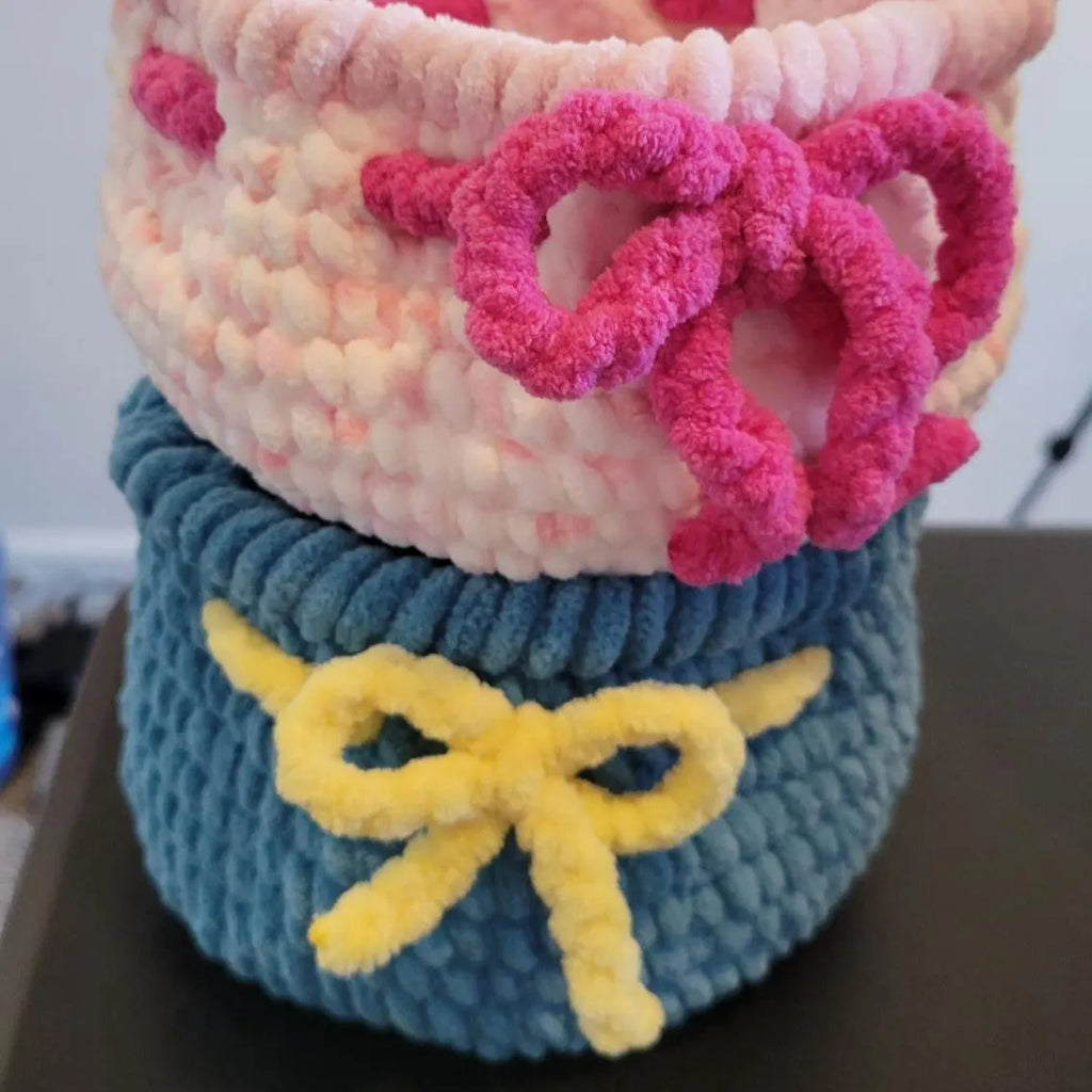 Crochet Basket Pattern: Easy DIY Easter Basket with Bow Design – (PDF Digital Download)
