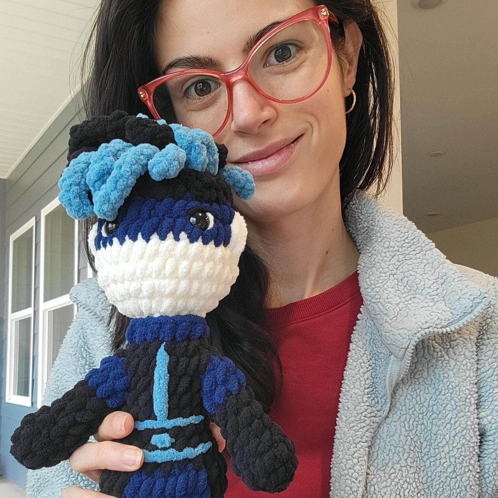 Crochet Digital Pattern for Blue Girl, Amigurumi Plush Doll PDF, DIY Project, Digital Download