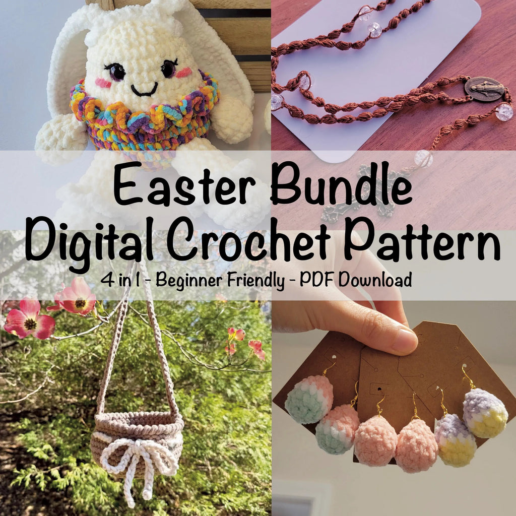 Easter Crochet Pattern Bundle, 4-in-1 Amigurumi PDF, DIY Projects (Digital Download)
