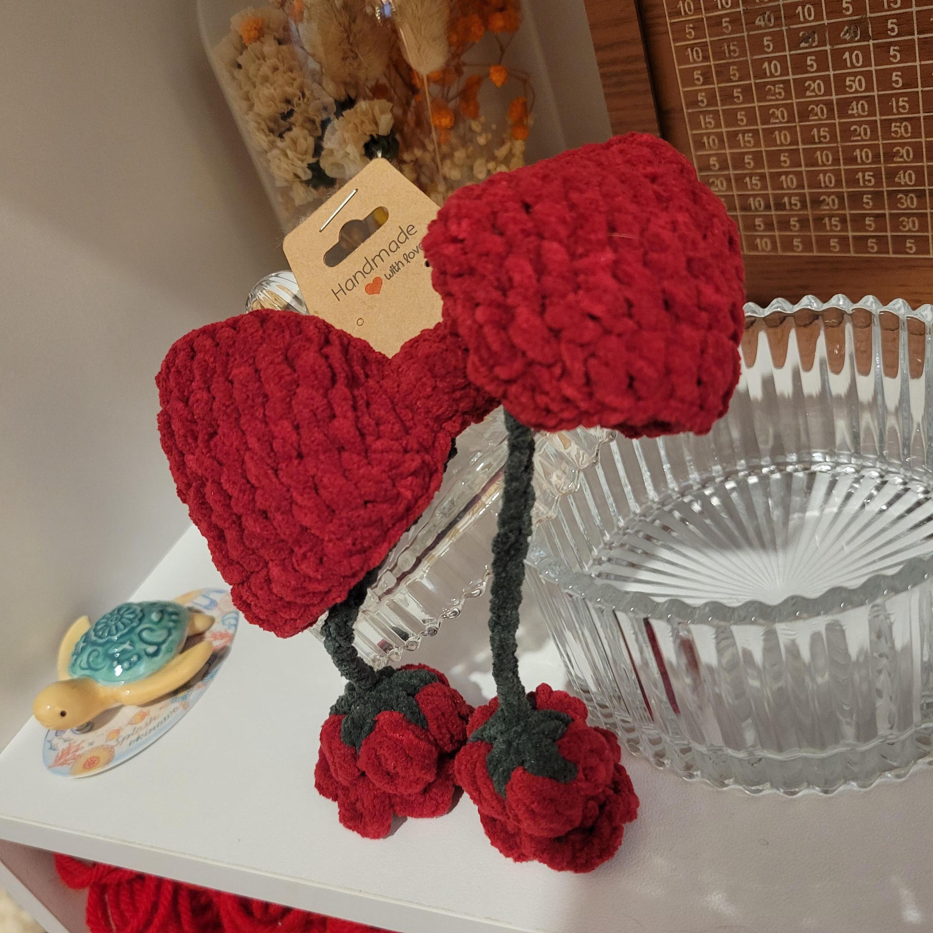 Crochet Tulip Bow Hair Pin – Handmade Soft Chenille Floral Clip