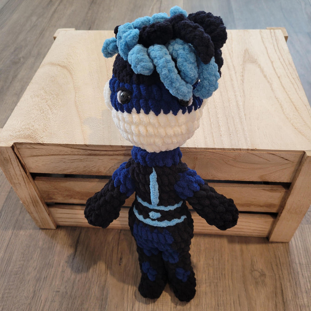 Crochet Digital Pattern for Blue Girl, Amigurumi Plush Doll PDF, DIY Project, Digital Download