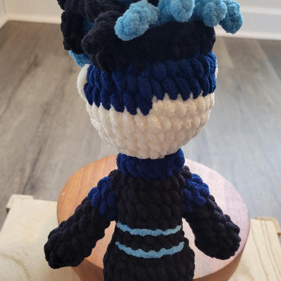 Crochet Digital Pattern for Blue Girl, Amigurumi Plush Doll PDF, DIY Project, Digital Download
