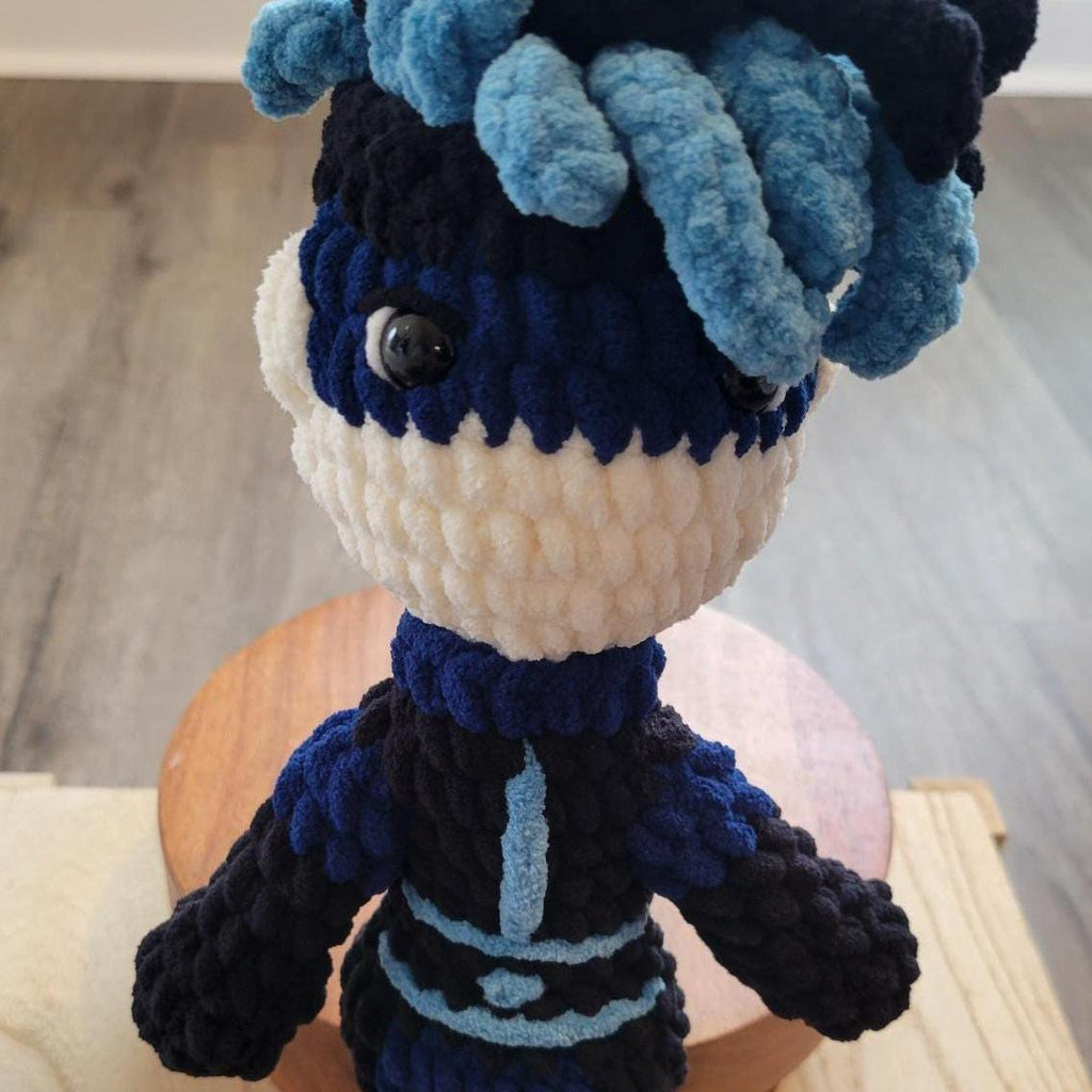 Crochet Digital Pattern for Blue Girl, Amigurumi Plush Doll PDF, DIY Project, Digital Download
