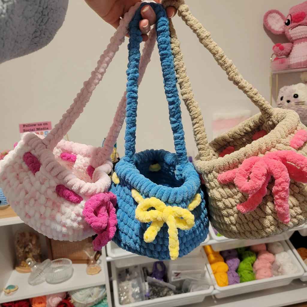 Crochet Basket Pattern: Easy DIY Easter Basket with Bow Design – (PDF Digital Download)