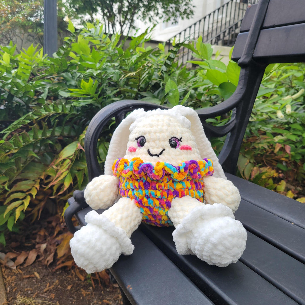 Pompom the Amigurumi Easter Egg Bunny Plush toy - Spring Nursery Decor Gift - Crochet Plushy