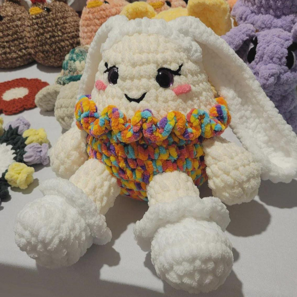 Pompom the Amigurumi Easter Egg Bunny Plush toy - Spring Nursery Decor Gift - Crochet Plushy