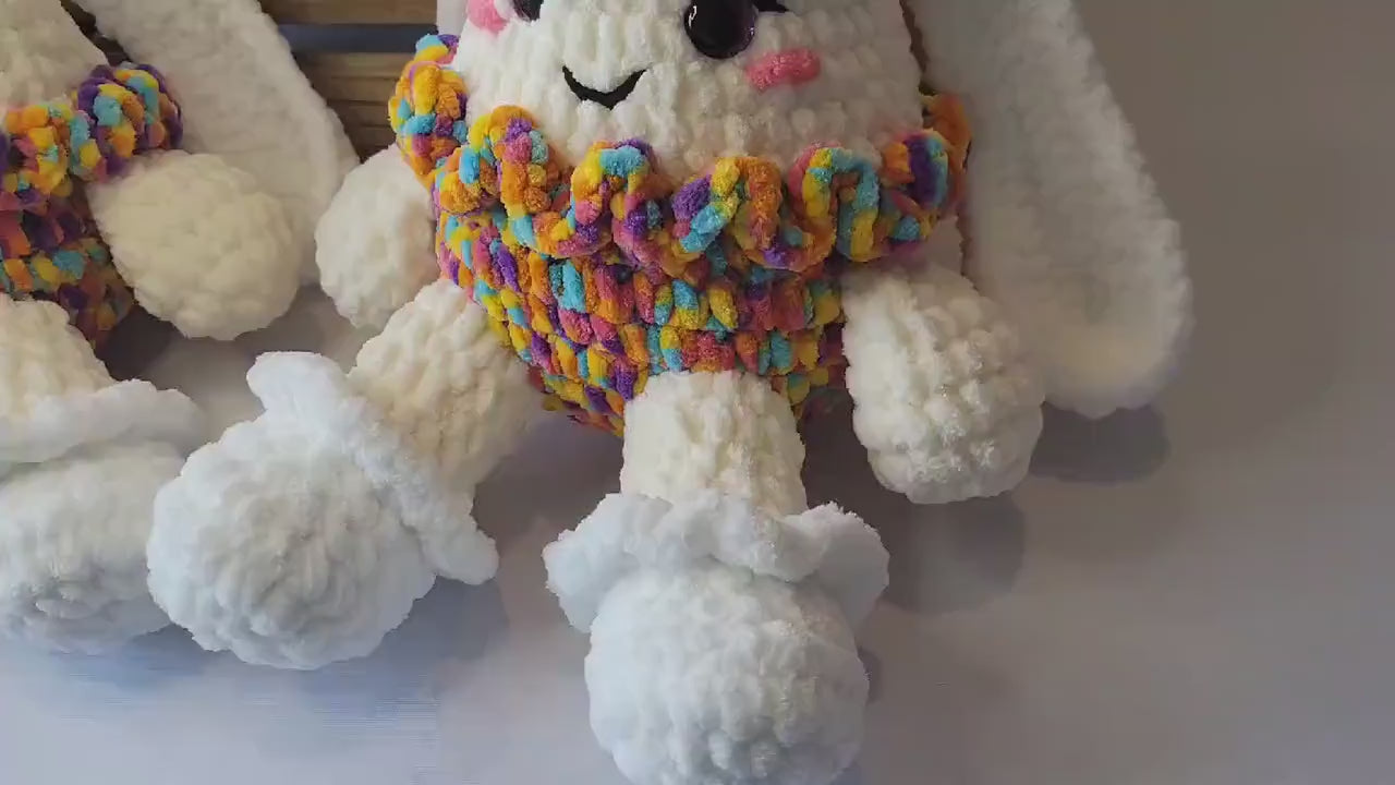 Pompom the Amigurumi Easter Egg Bunny Plush toy - Spring Nursery Decor Gift - Crochet Plushy