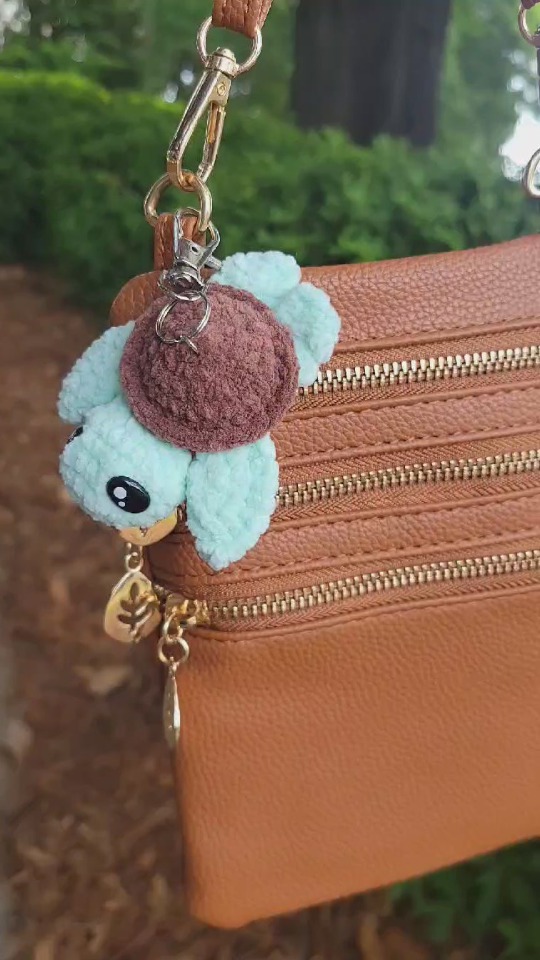 Crochet Mini Turtle Keychain - Amigurumi Bag Charm - Kawaii Accessories
